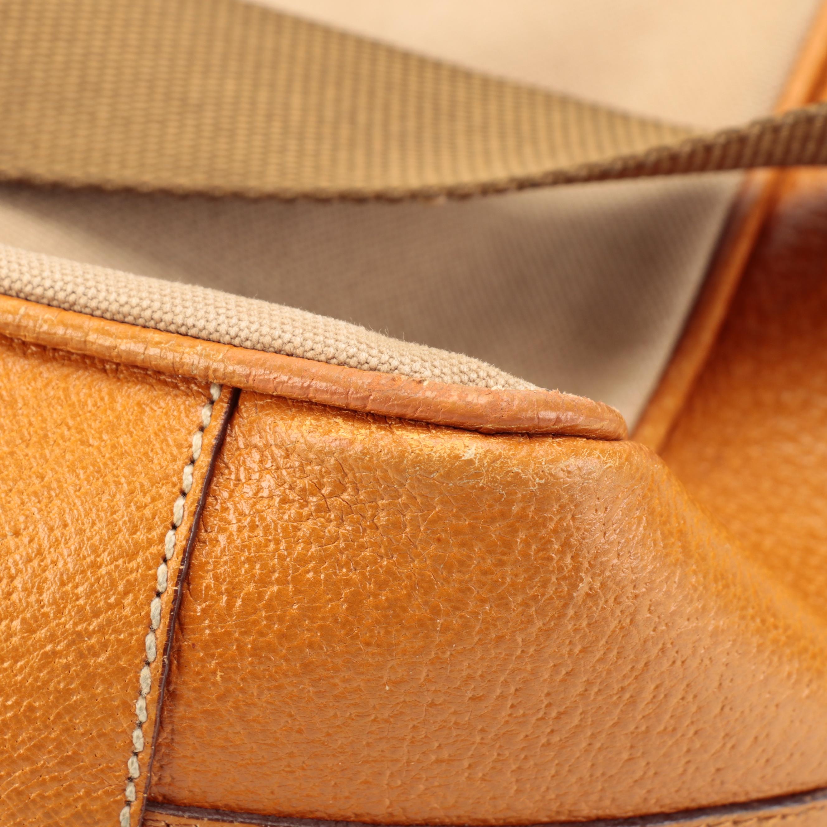 Prada Messenger Bag in Tan Canvas and Leather Trim