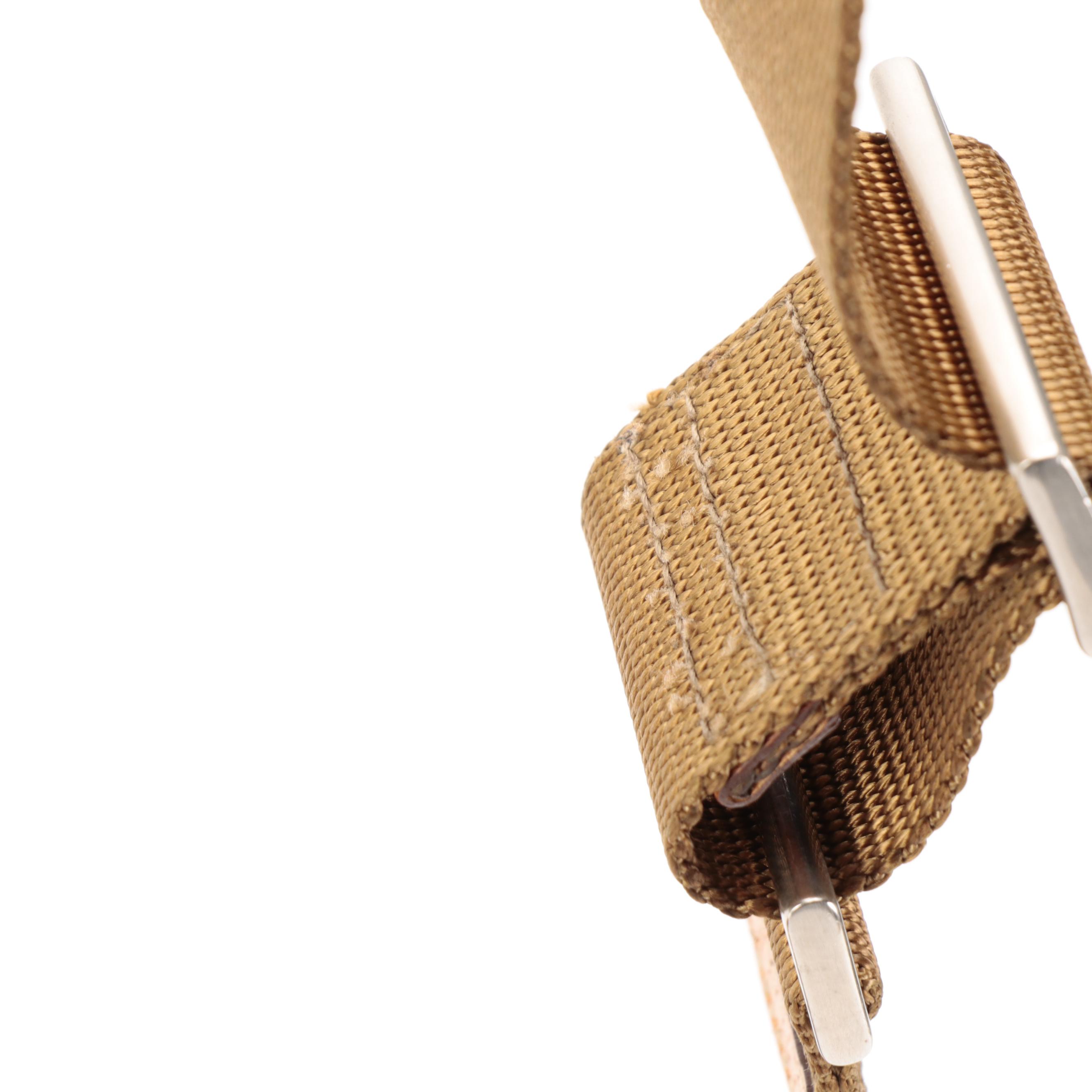 Prada Messenger Bag in Tan Canvas and Leather Trim