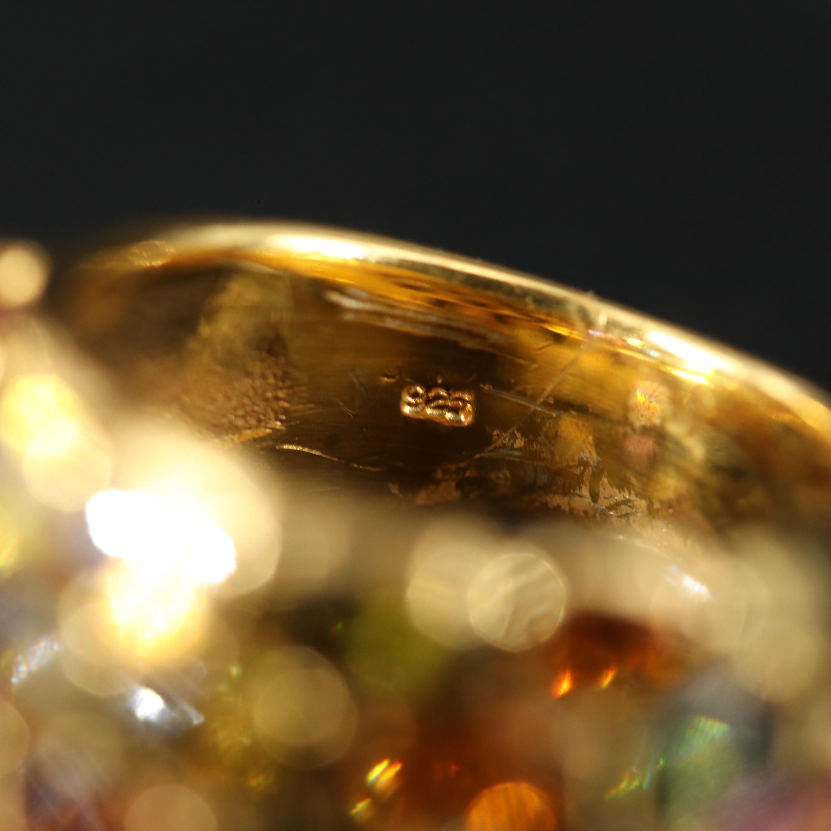 Sterling Tourmaline Multi-Row Ring