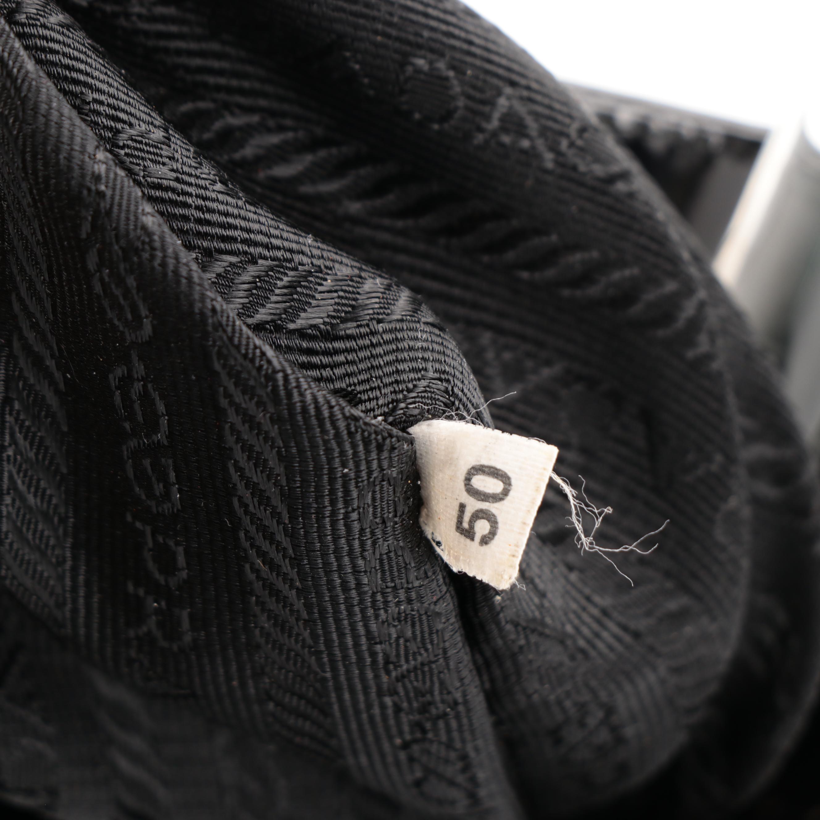 Prada Black Spazzolato Leather Handbag with Transparent Acrylic Handle