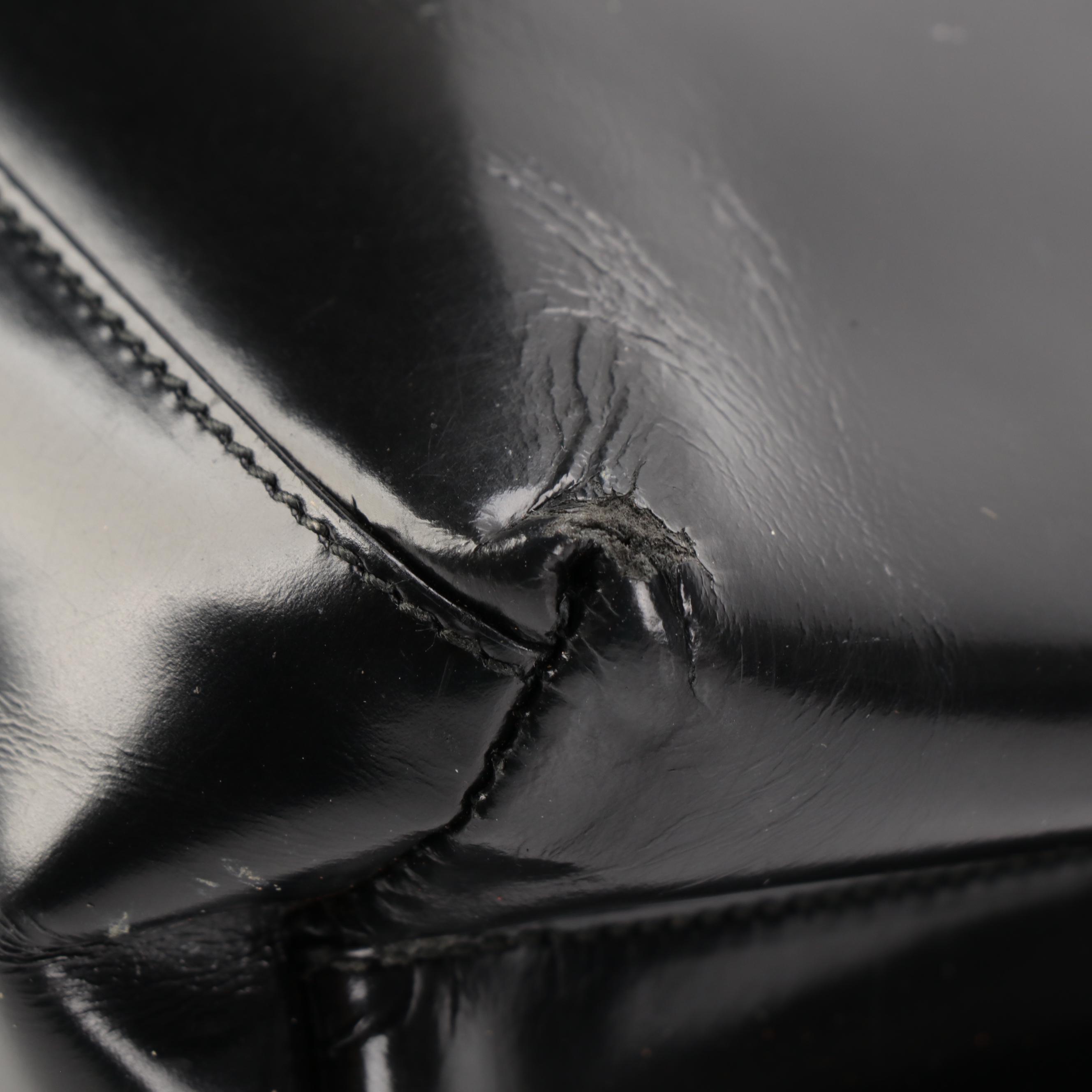 Prada Black Spazzolato Leather Handbag with Transparent Acrylic Handle