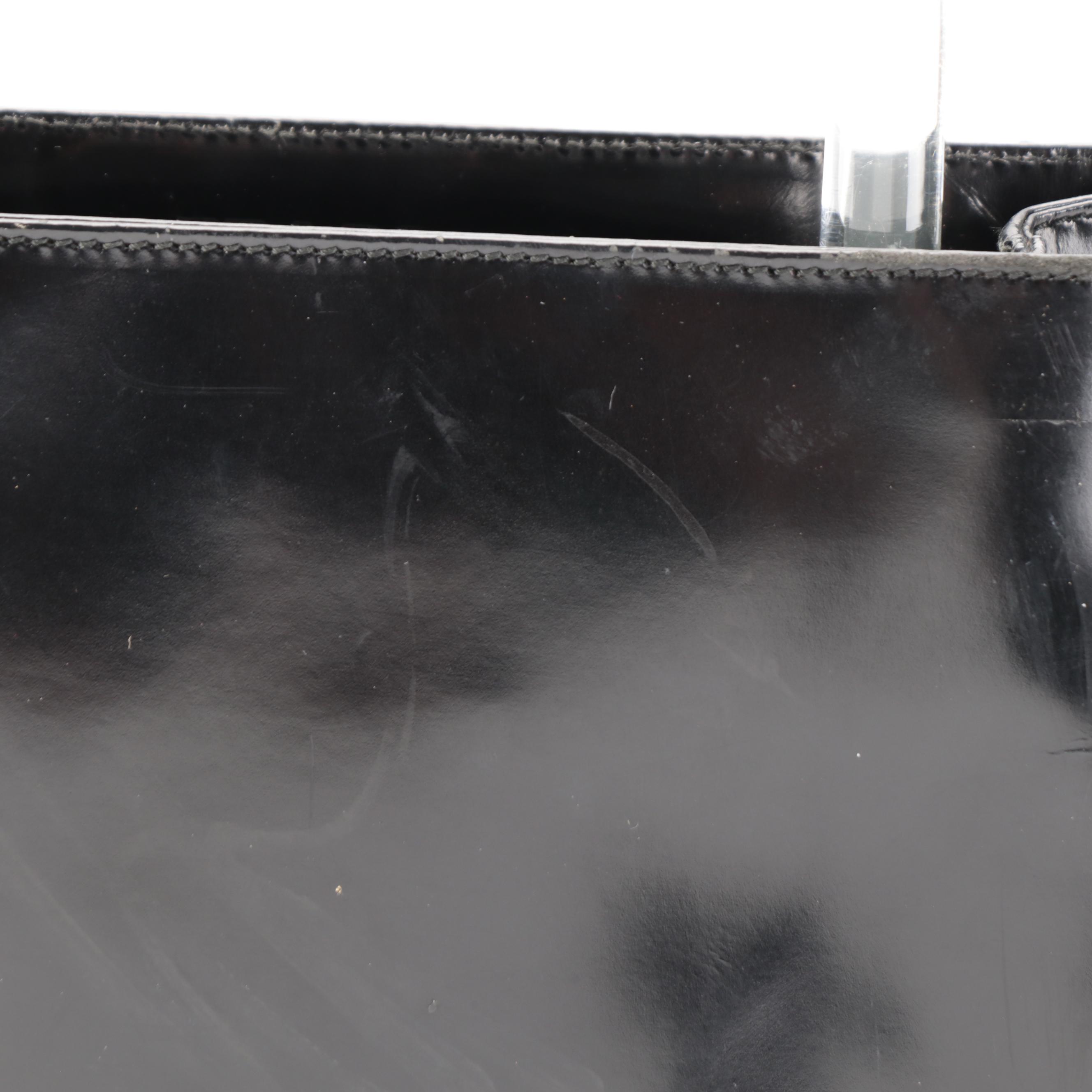 Prada Black Spazzolato Leather Handbag with Transparent Acrylic Handle