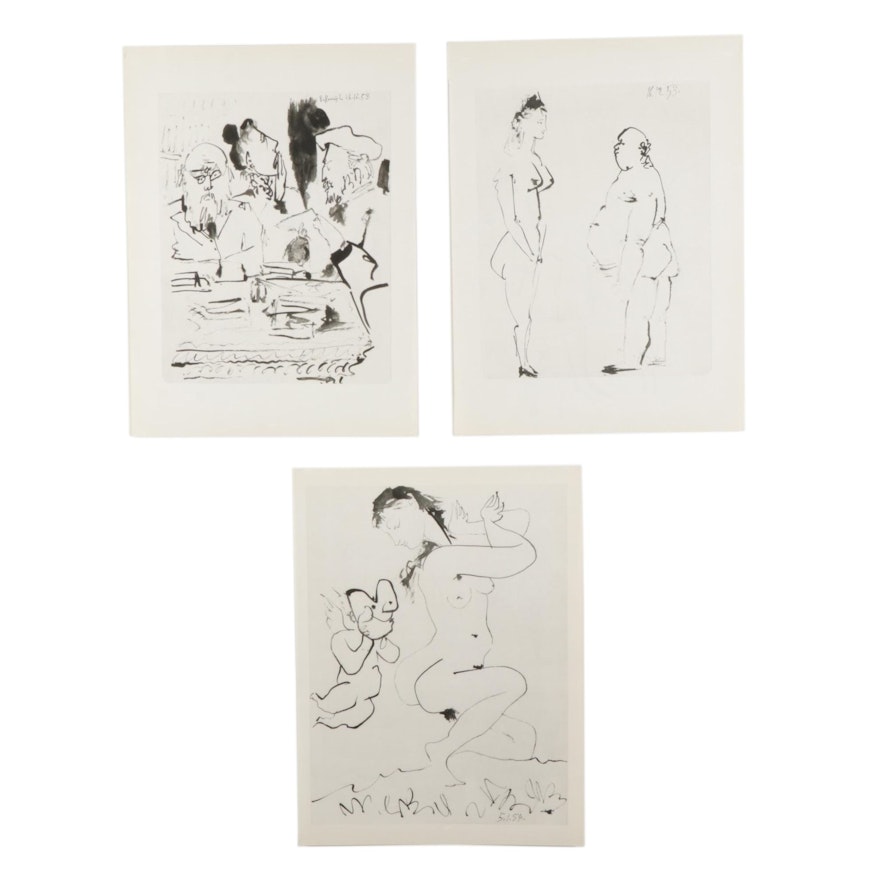 "La Comédie Humaine" Double-Sided Photogravures After Pablo Picasso, 1954