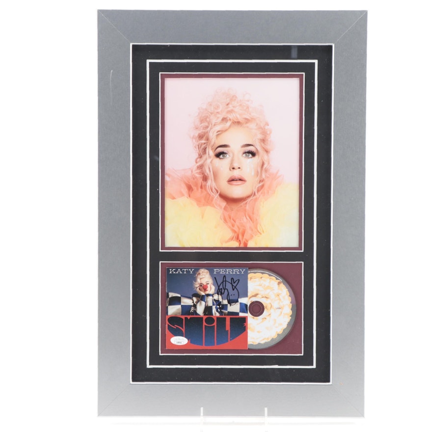 Katy Perry Signed "Smile" CD and Photo Print Framed Display, JSA COA