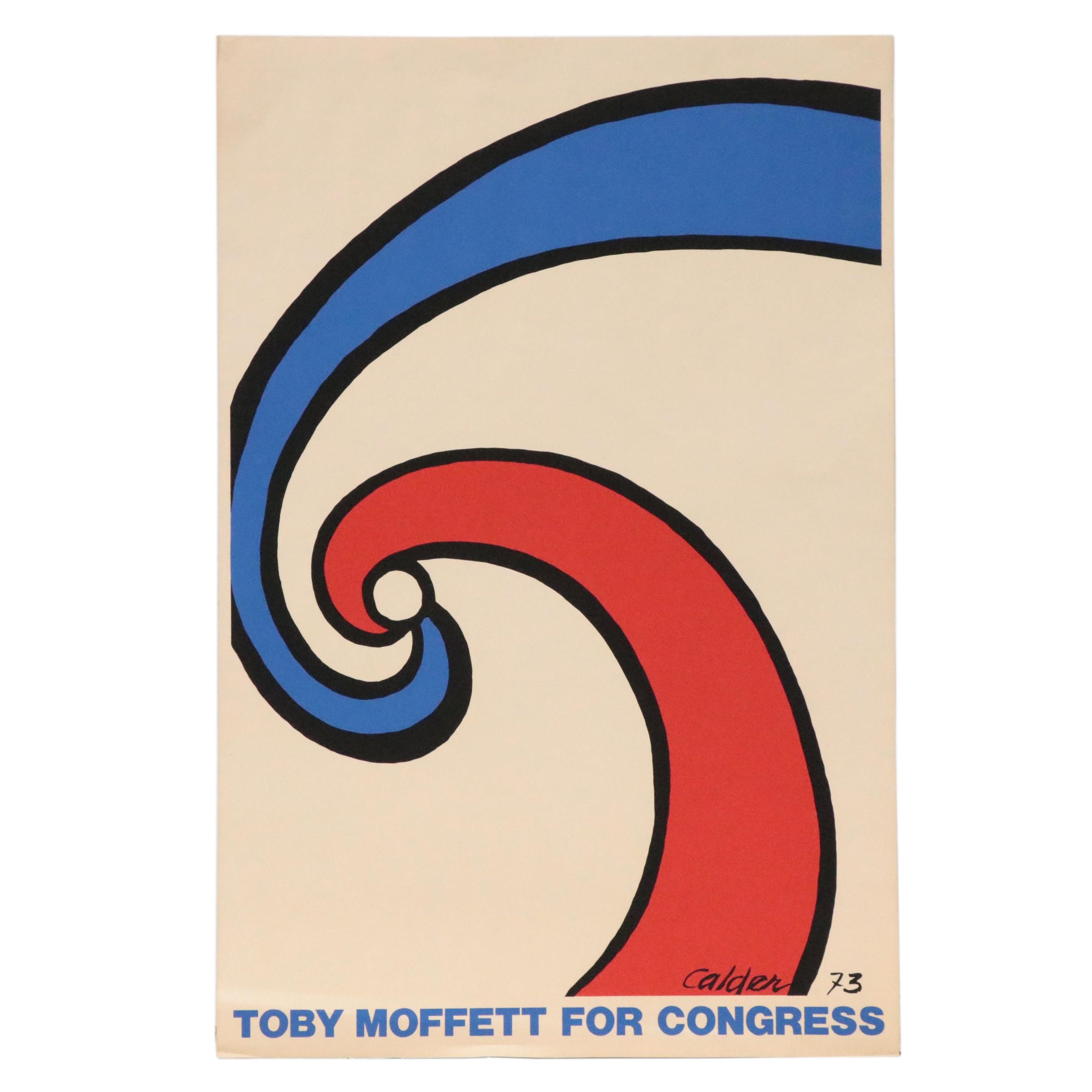 Alexander Calder Serigraph "Toby Moffett for Congress," 1974