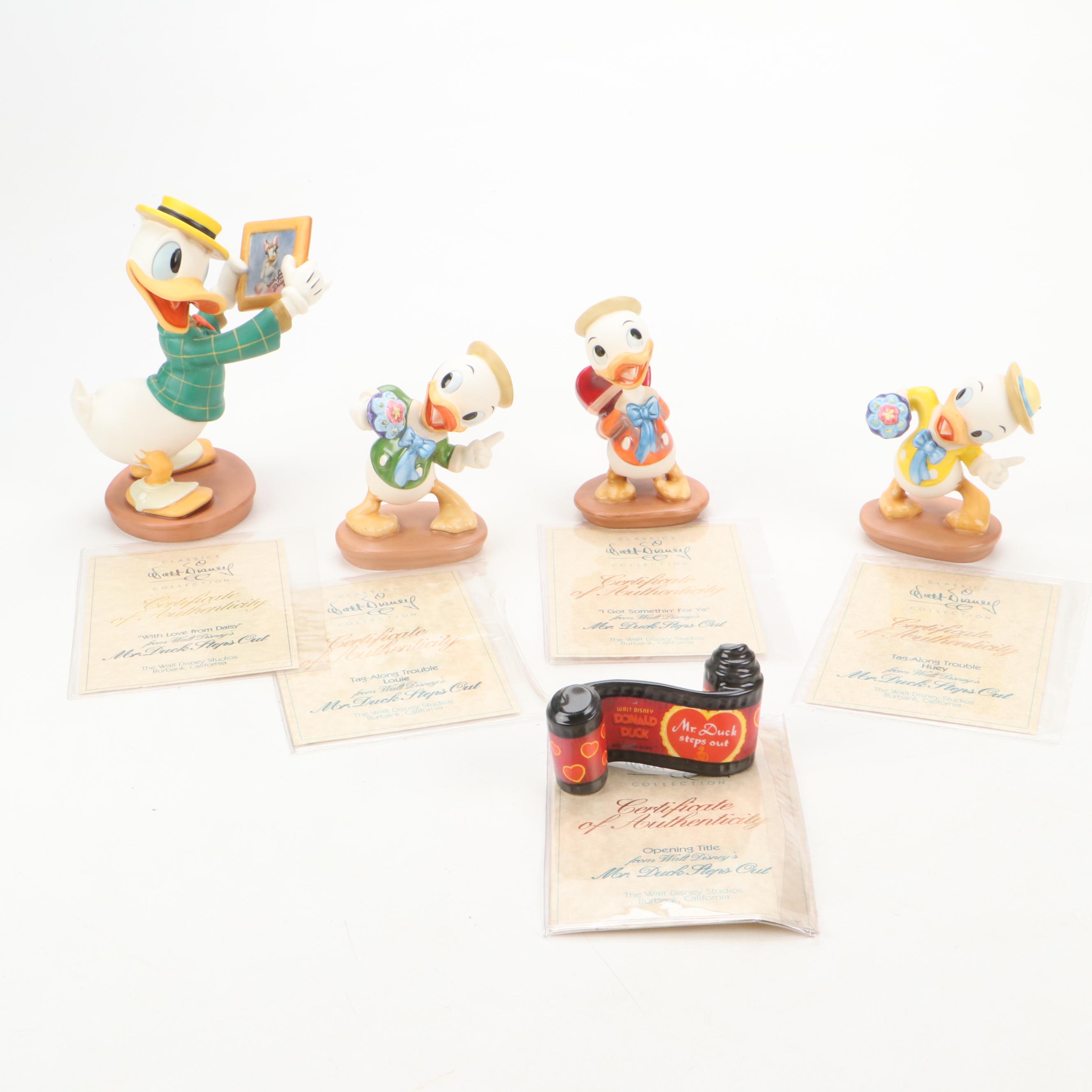Walt Disney Classic Collections "Dr. Duck Steps Out" Ceramic Figurines