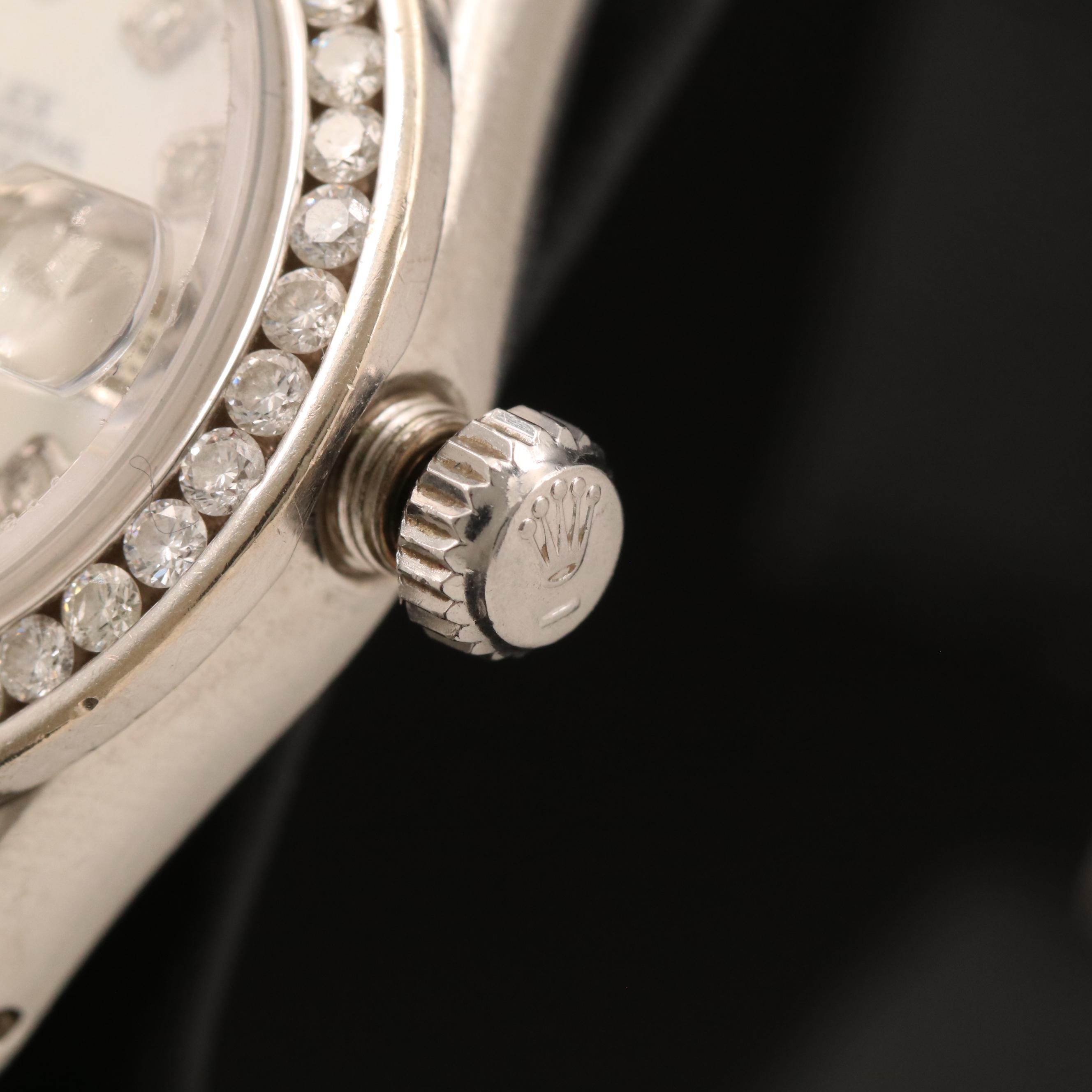 1982 Rolex Datejust MOP 2.10 CTW Diamond Dial, Bezel and Band Watch