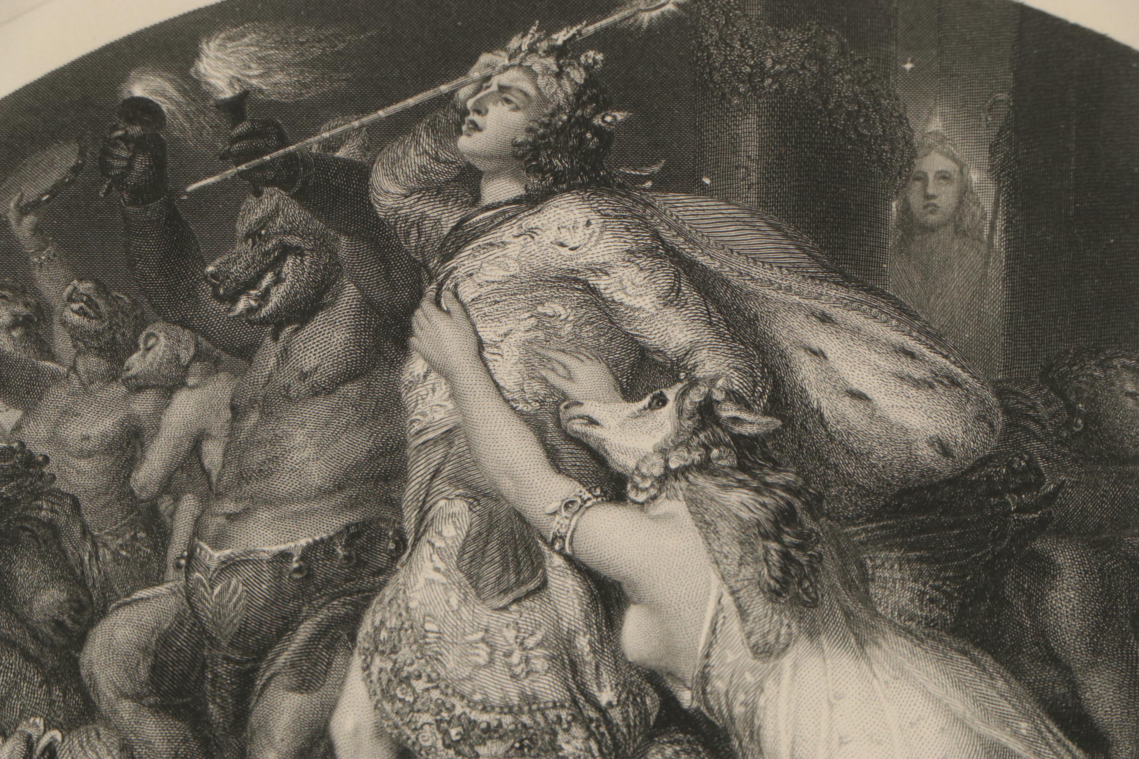 Etching After Sir Edwin Henry Landseer "Rout of Comus and His Band"
