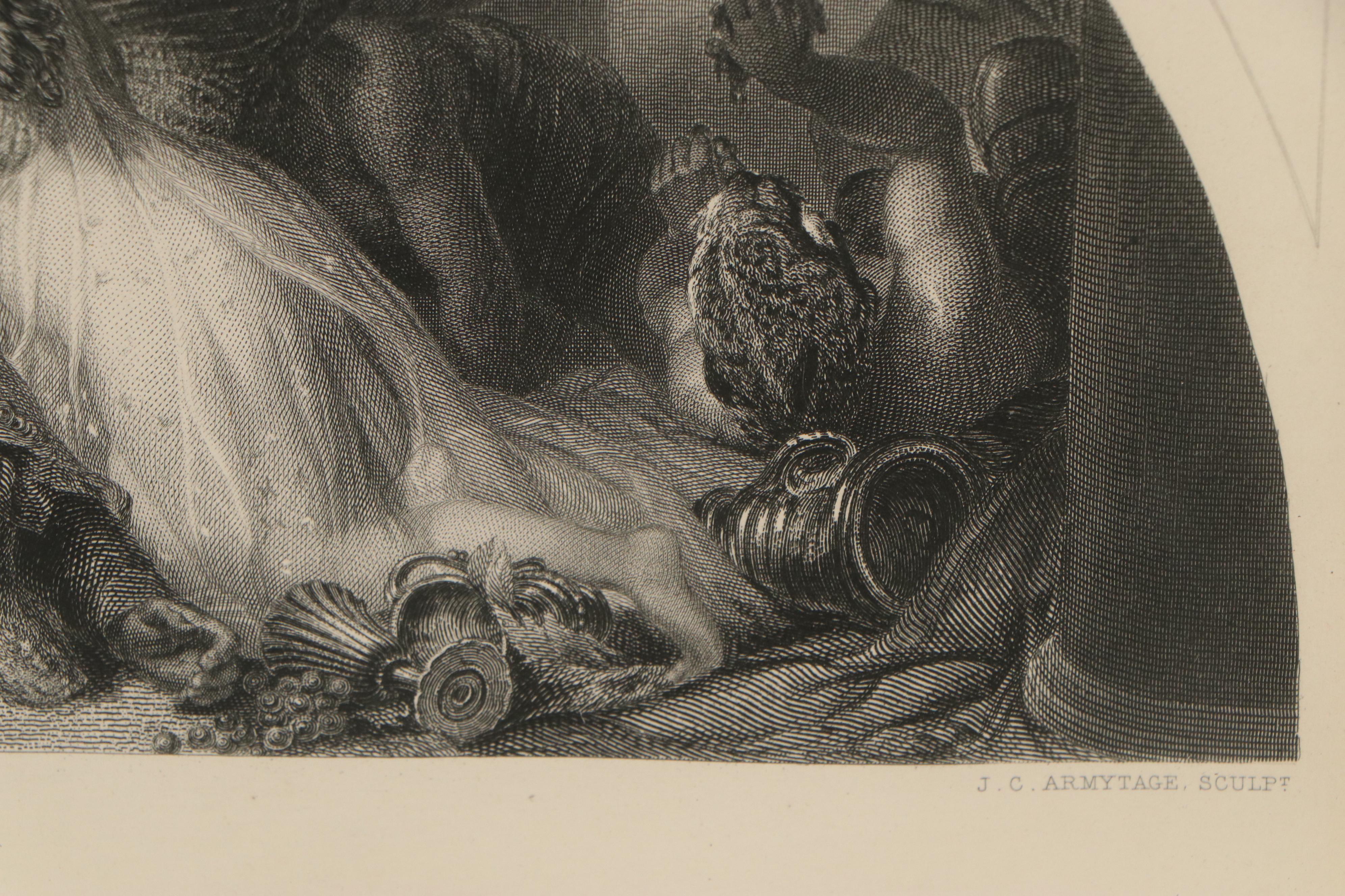 Etching After Sir Edwin Henry Landseer "Rout of Comus and His Band"