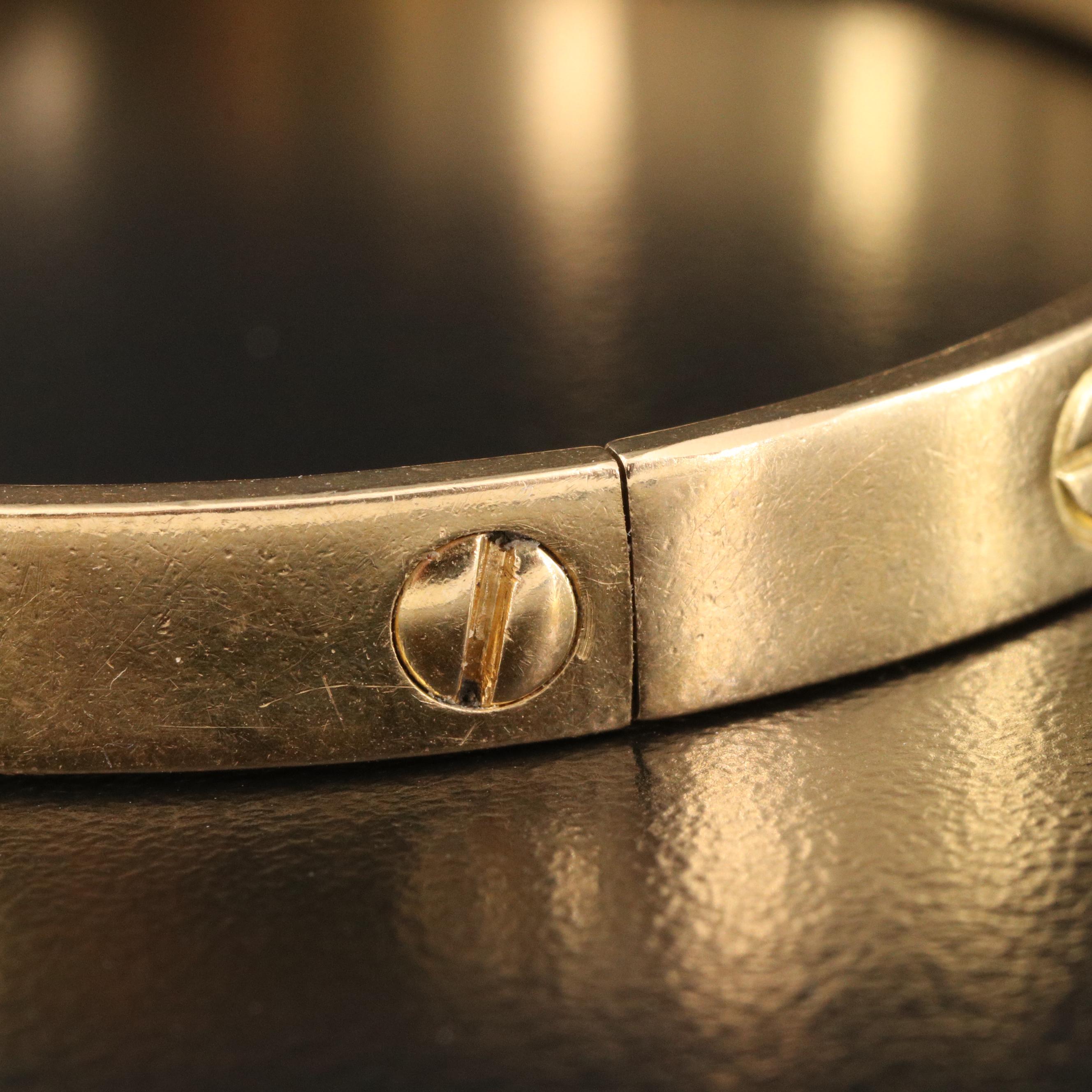 Vintage Cartier "Love" Signed Aldo Cipullo 1970 18K Bracelet