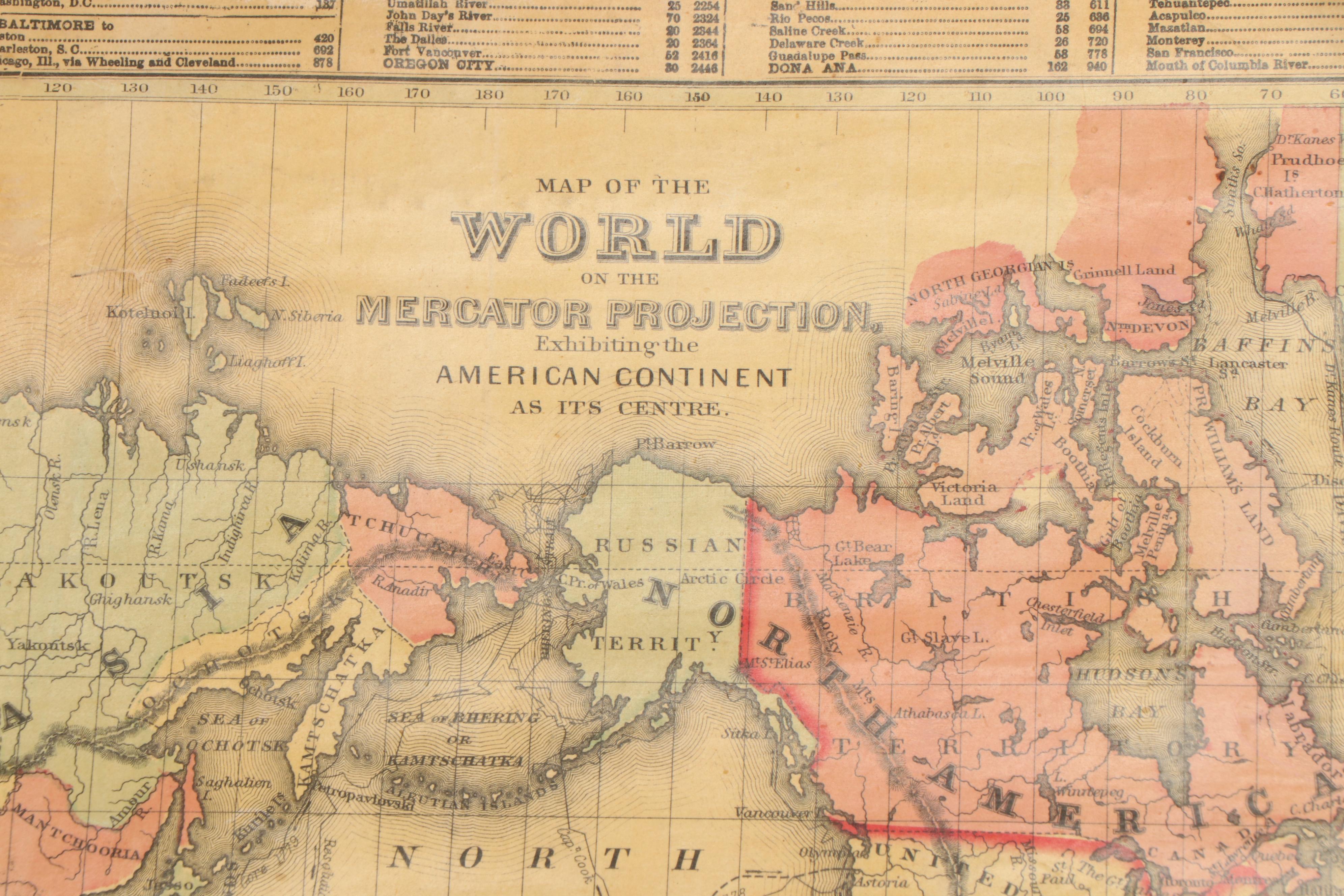 Mitchell's New National Hand-Colored Lithograph Wall Map of United States, 1860