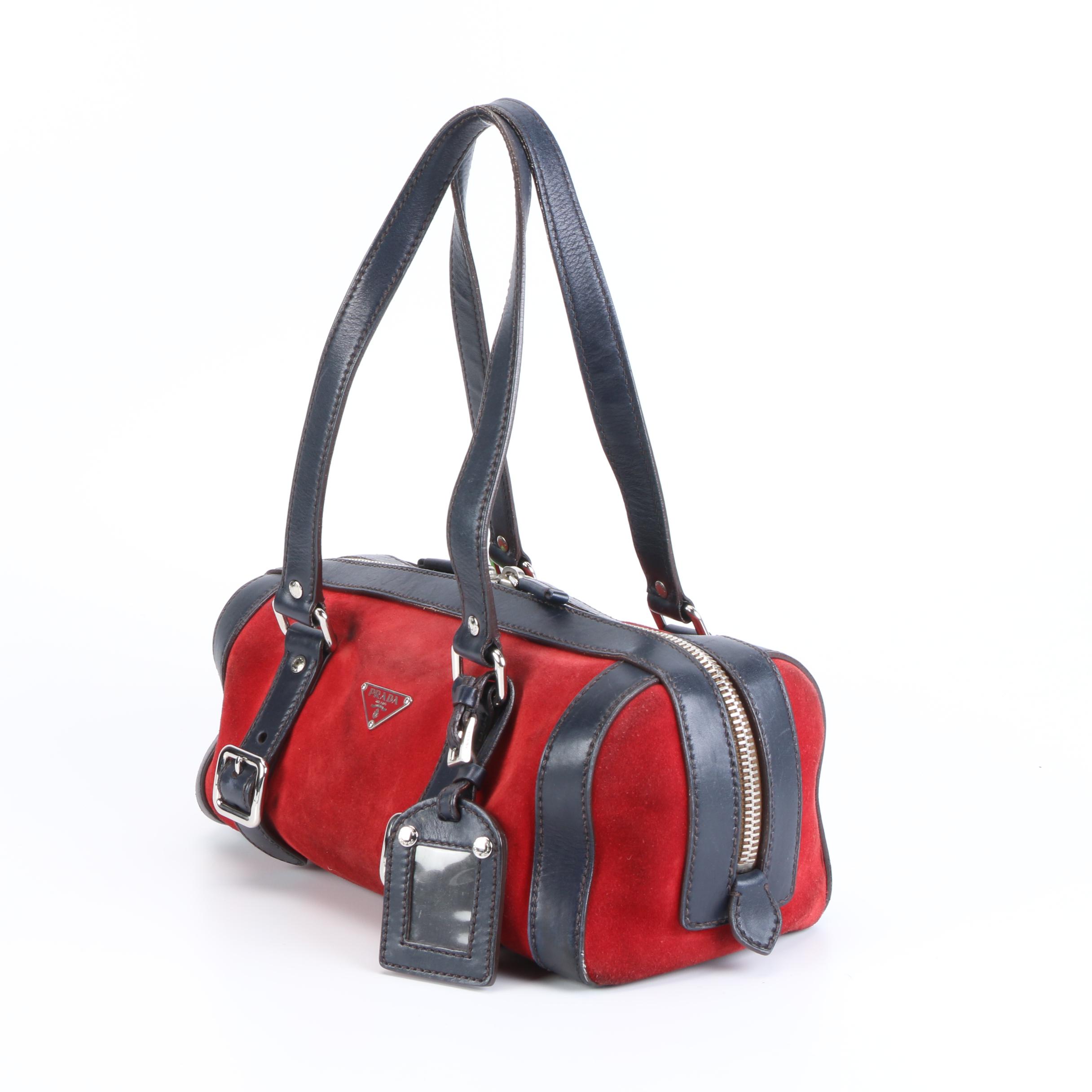 Prada Shoulder Bag in Suede and Leather
