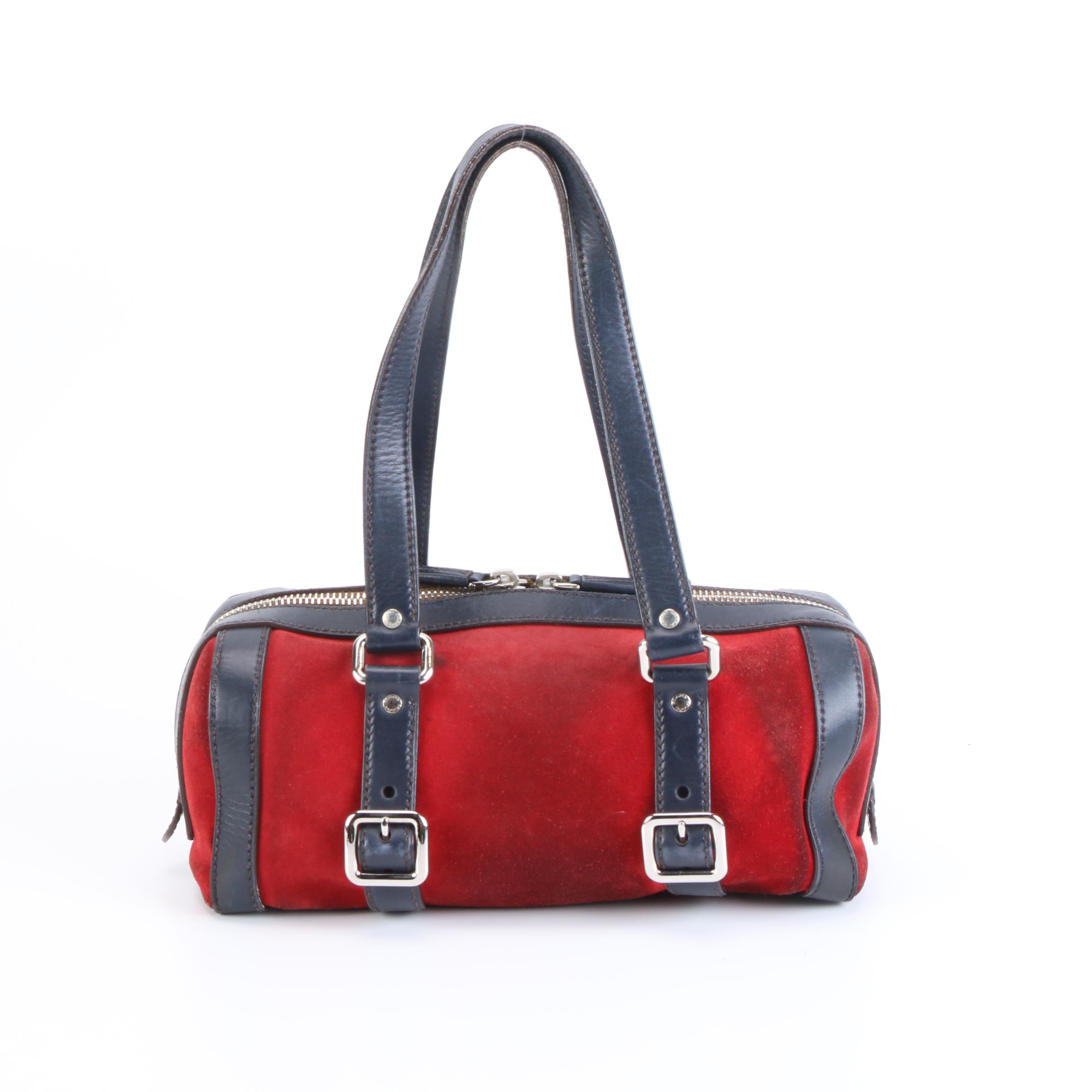 Prada Shoulder Bag in Suede and Leather