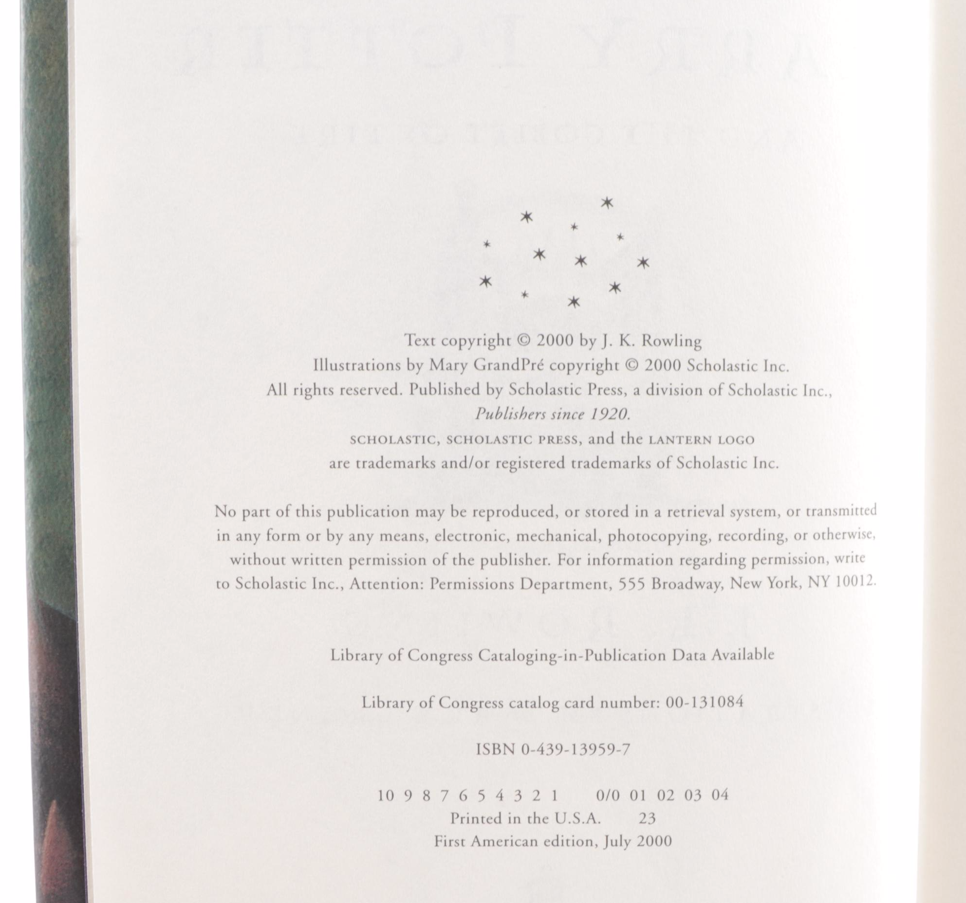 First American Edition "Harry Potter" Series with "The Cursed Child"