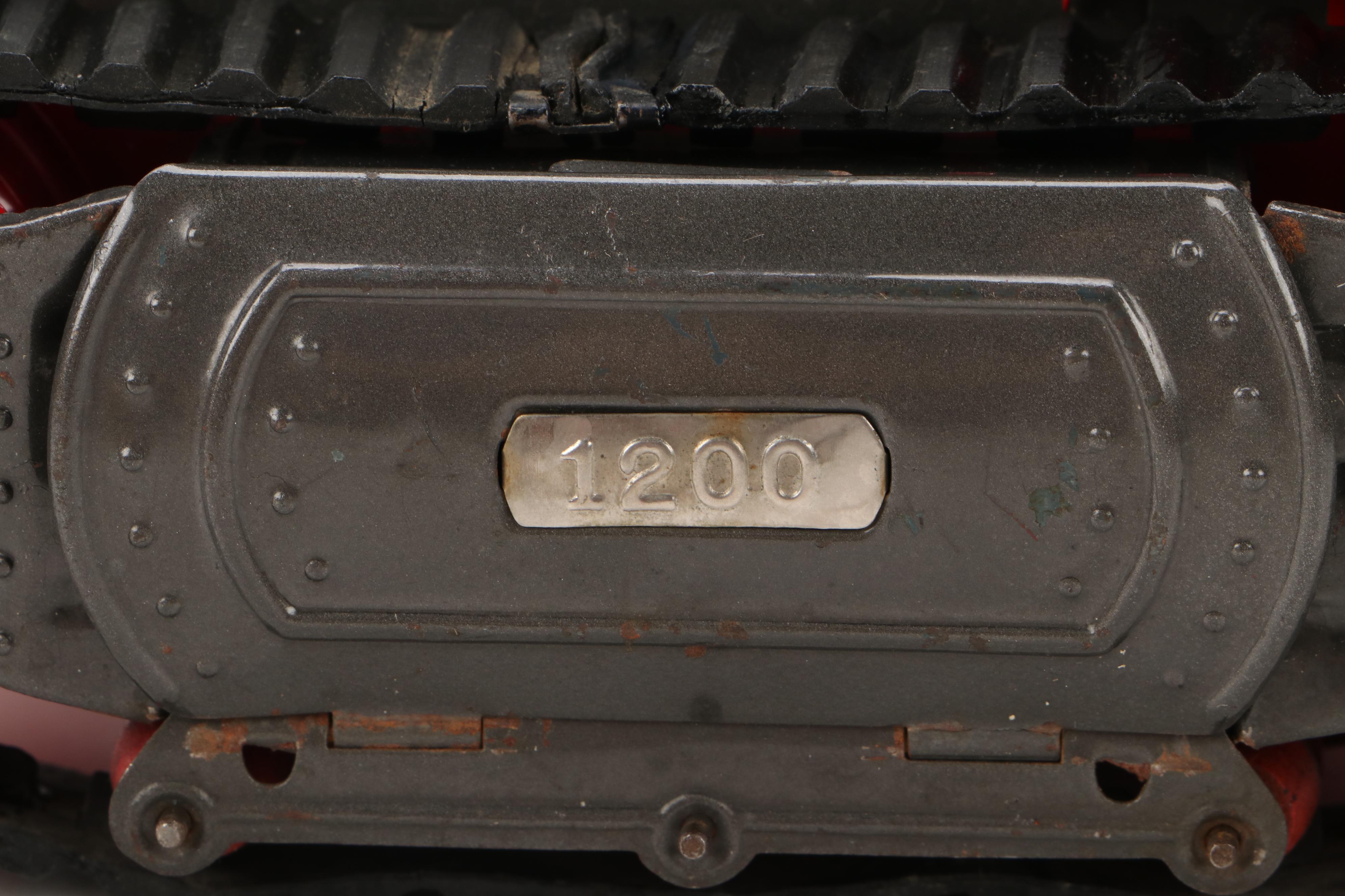 Japanese Nomura Robot Driving Tin Lithograph Battery Operated Tractor, 1950s