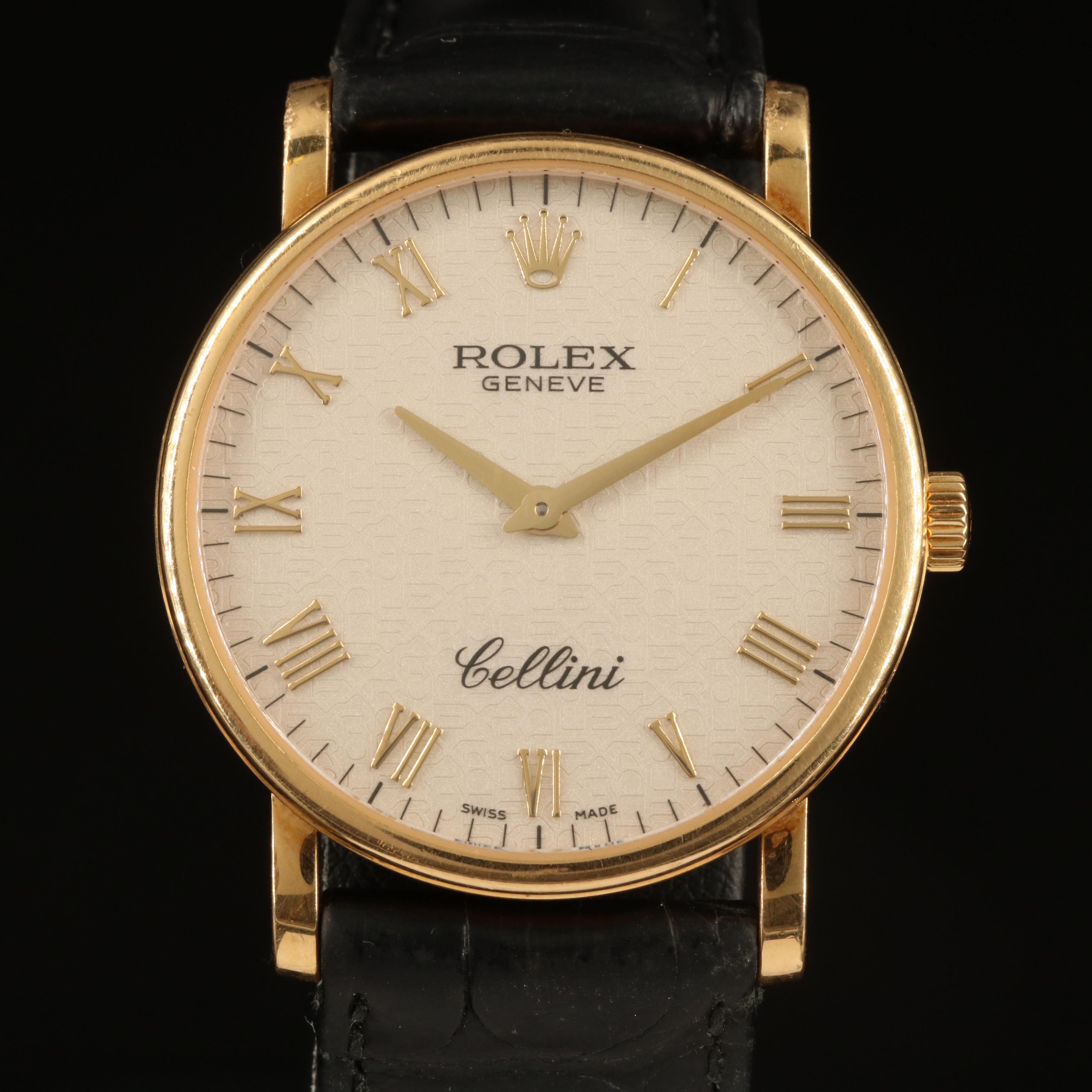 2006 Rolex Cellini 5115 18K Yellow Gold Stem Wind Watch