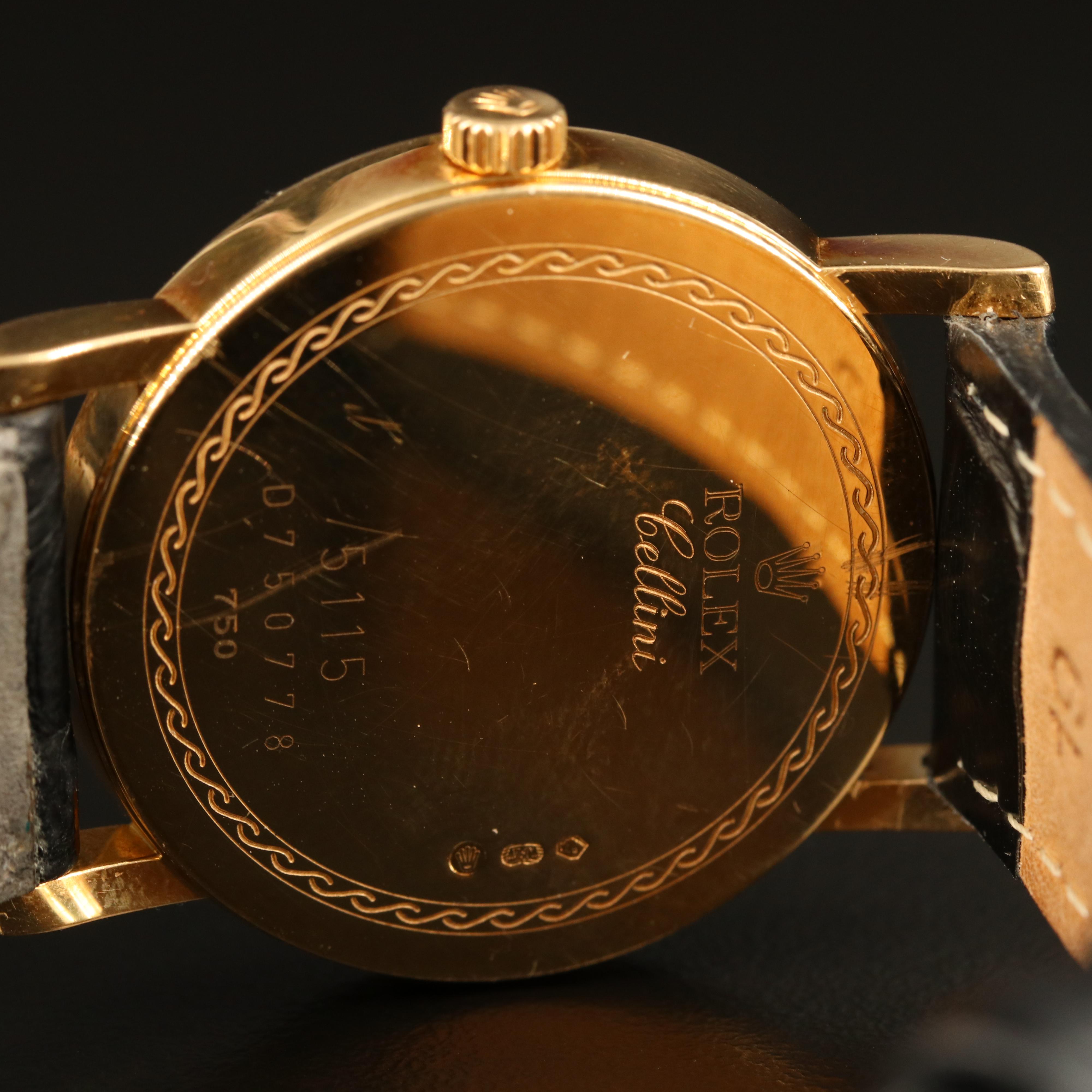 2006 Rolex Cellini 5115 18K Yellow Gold Stem Wind Watch