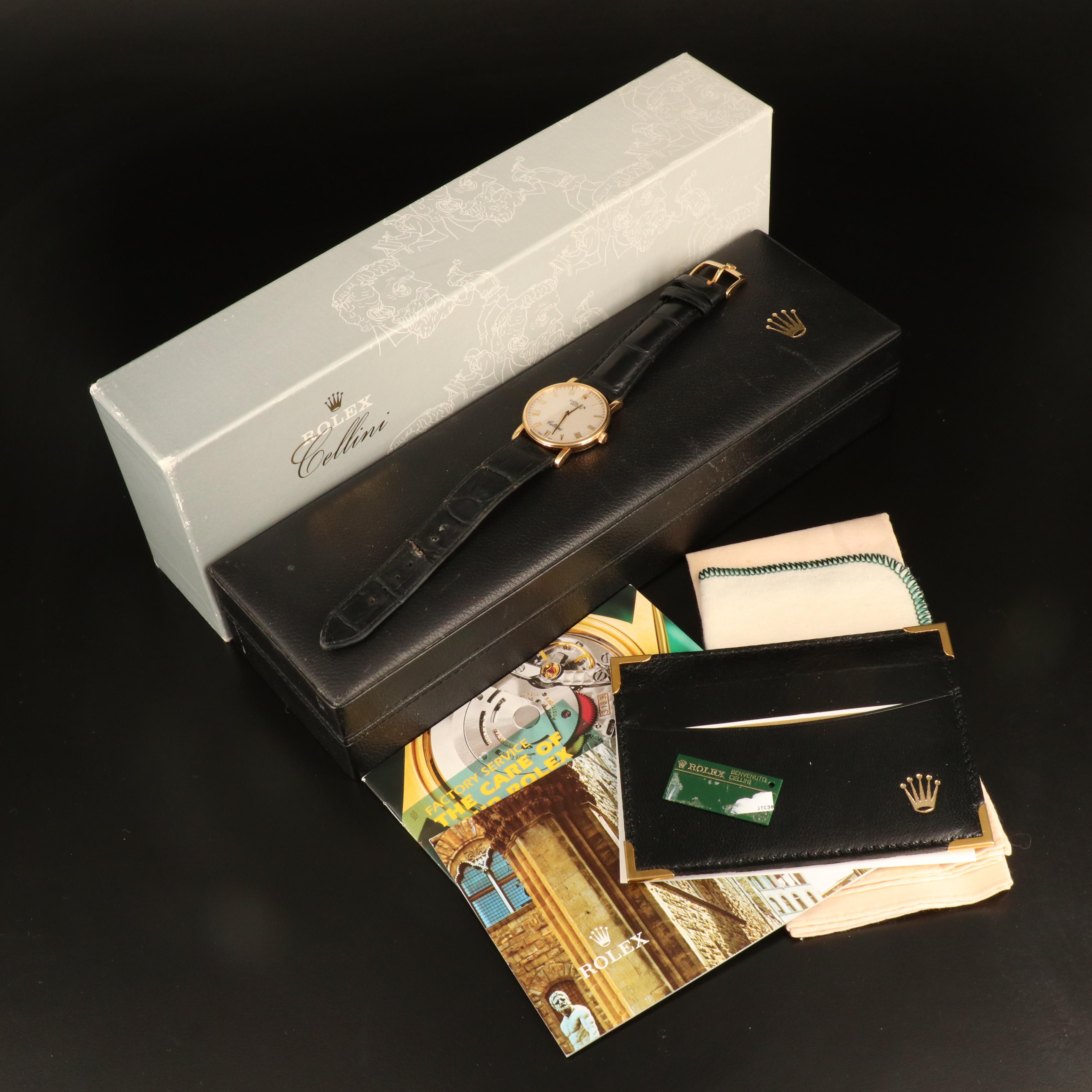 2006 Rolex Cellini 5115 18K Yellow Gold Stem Wind Watch