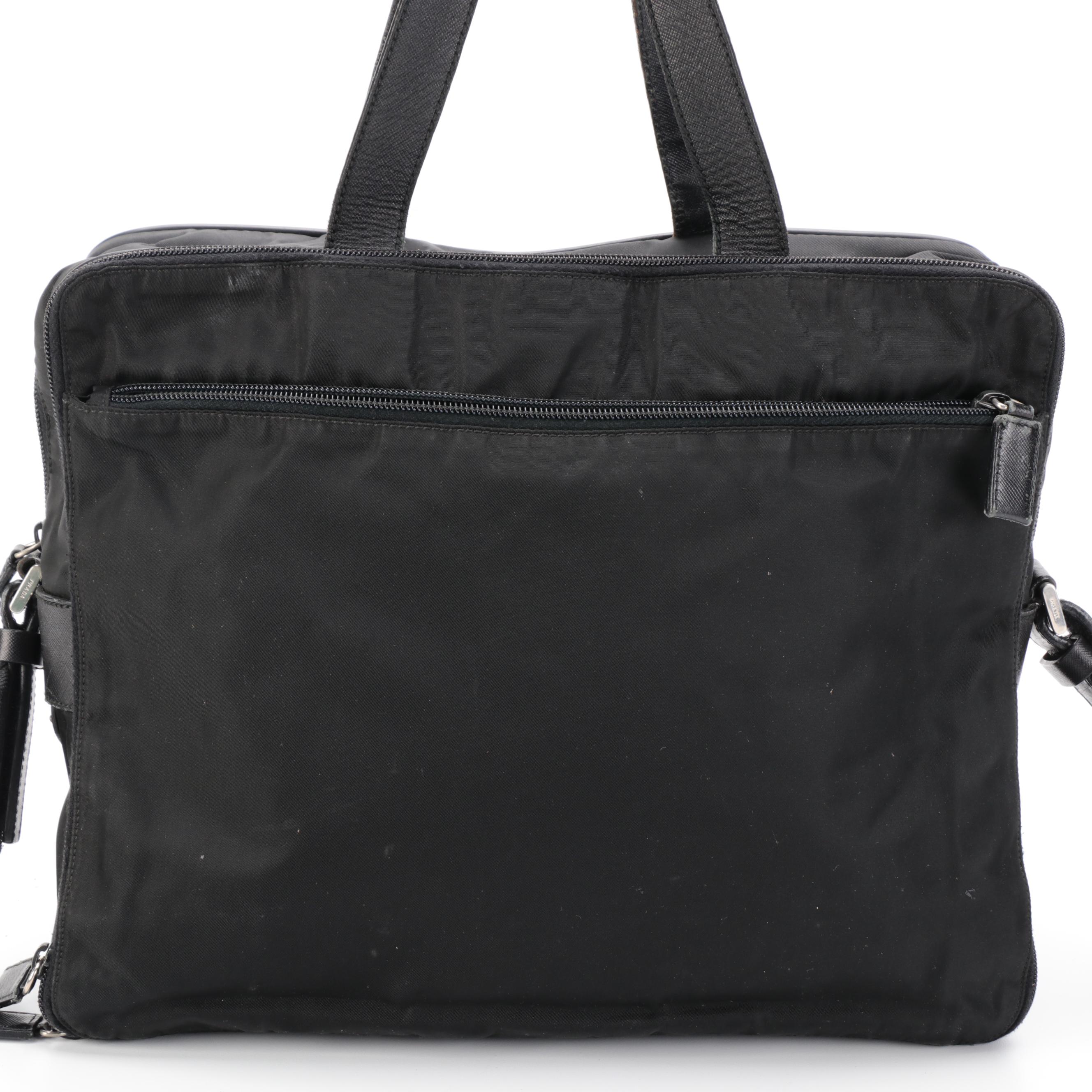 Prada Computer Bag in Black Tessuto Nylon with Saffiano Leather Trim