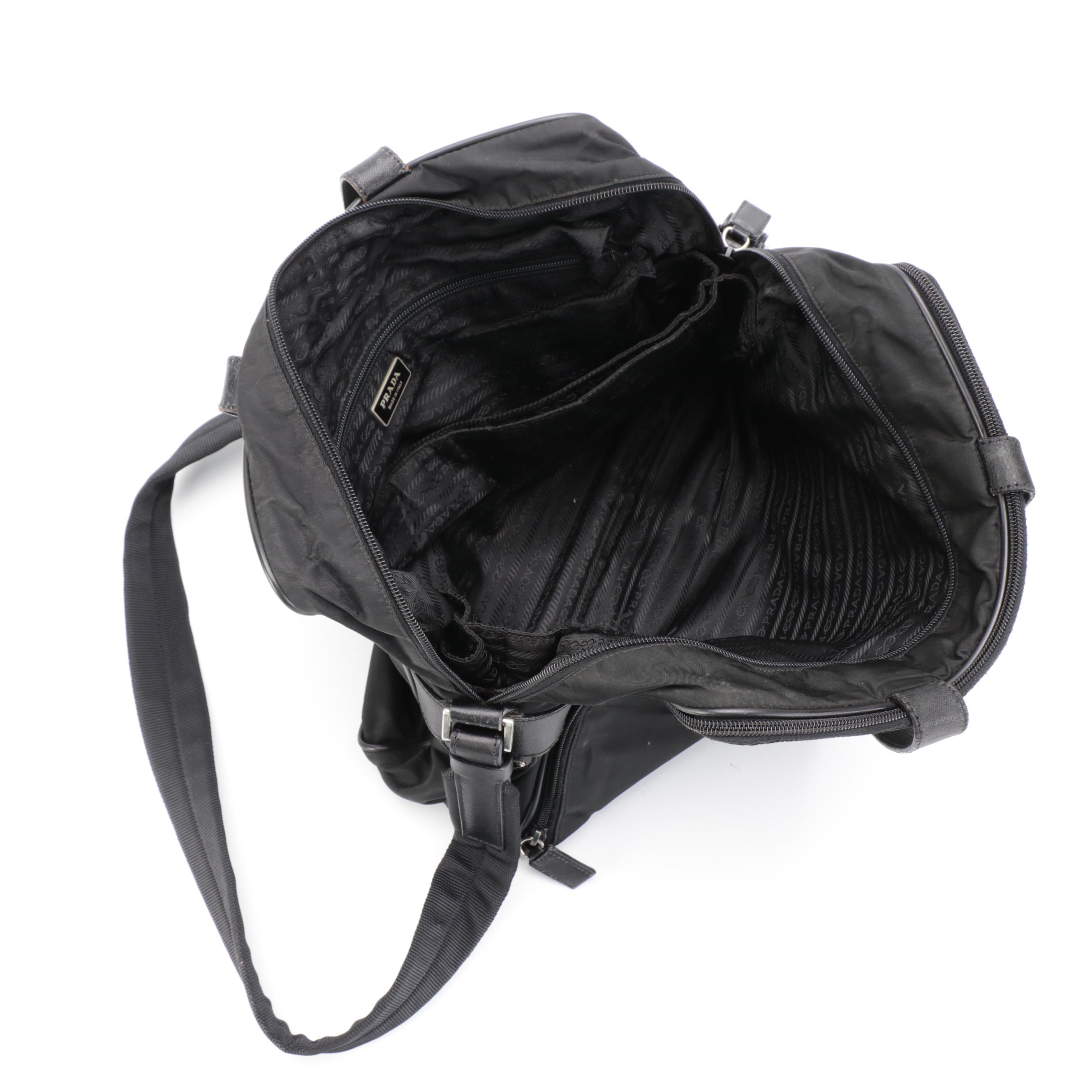 Prada Computer Bag in Black Tessuto Nylon with Saffiano Leather Trim
