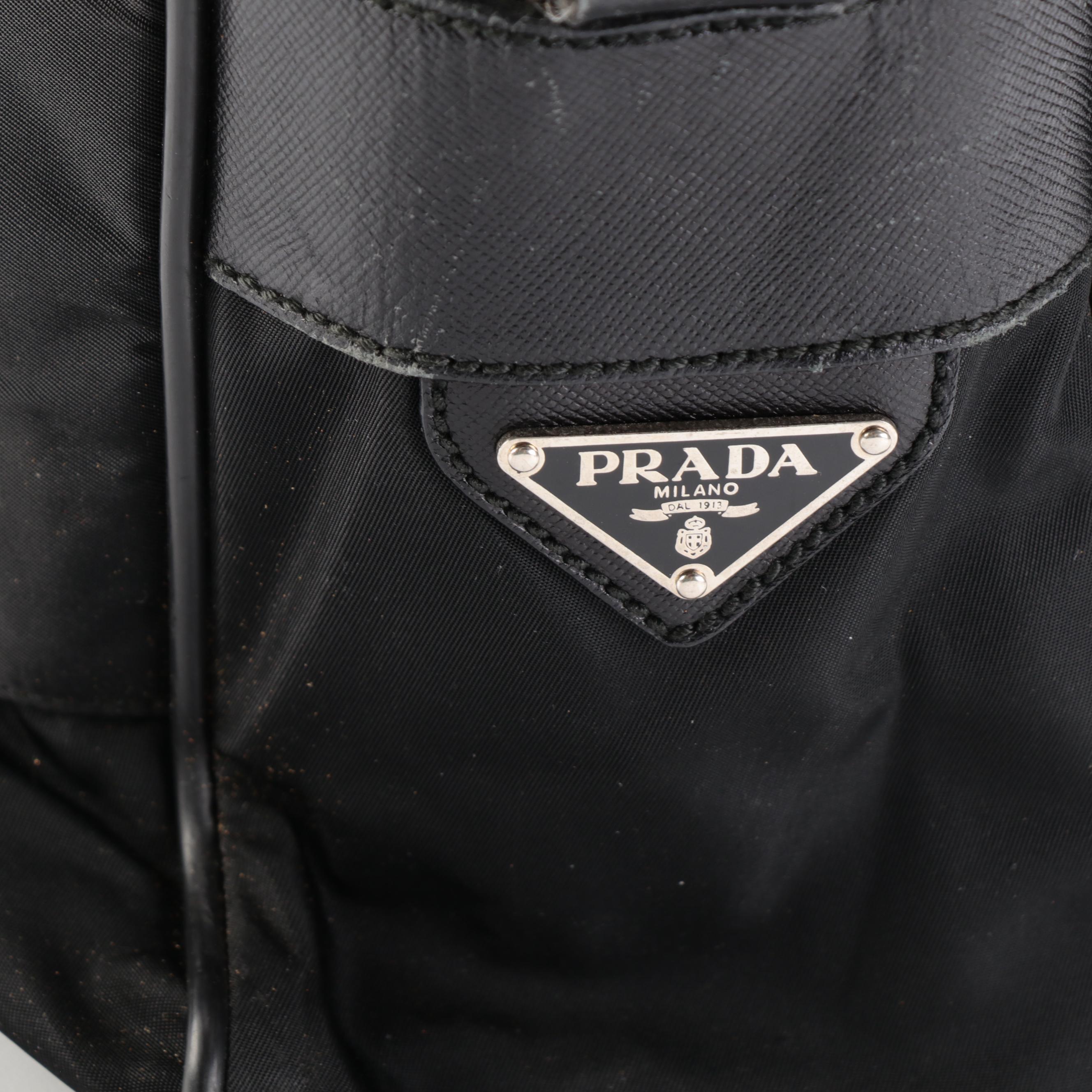 Prada Computer Bag in Black Tessuto Nylon with Saffiano Leather Trim
