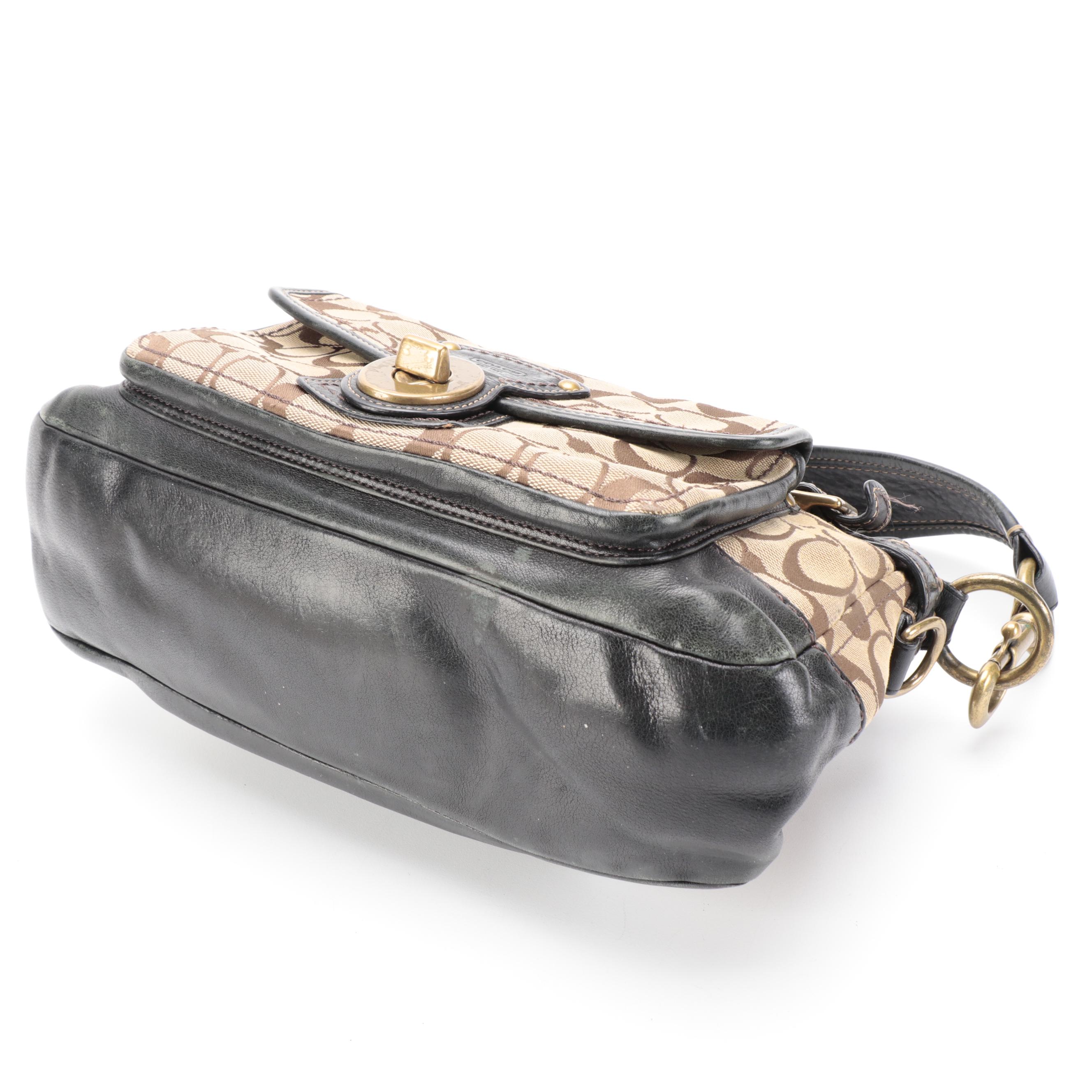 Coach Legacy 11140 Shoulder Bag and Flap Wallet in Signature Canvas and Leather