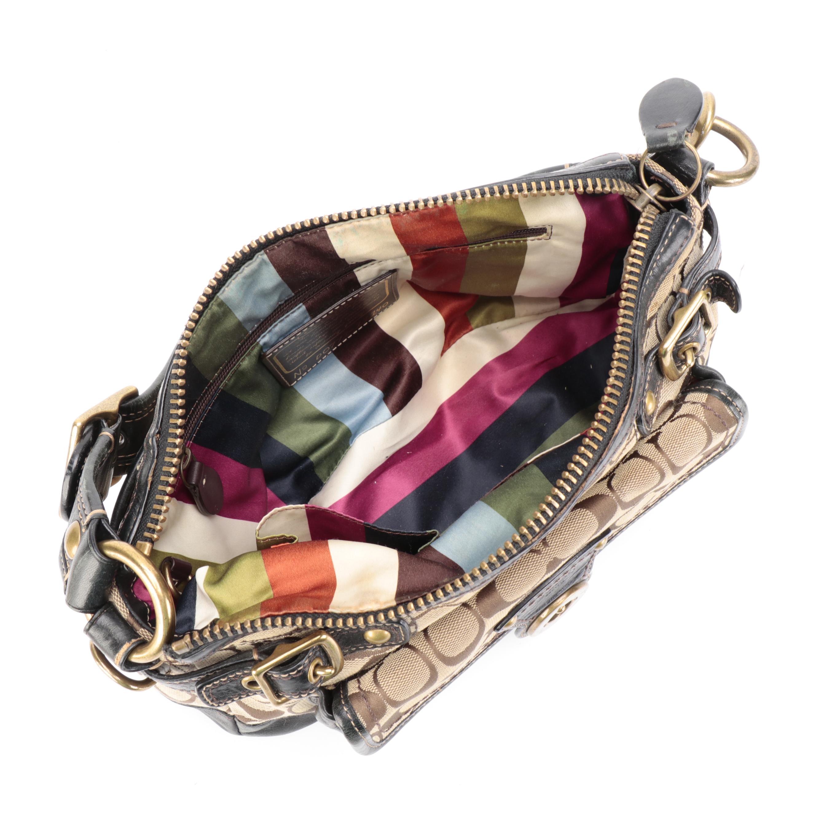 Coach Legacy 11140 Shoulder Bag and Flap Wallet in Signature Canvas and Leather