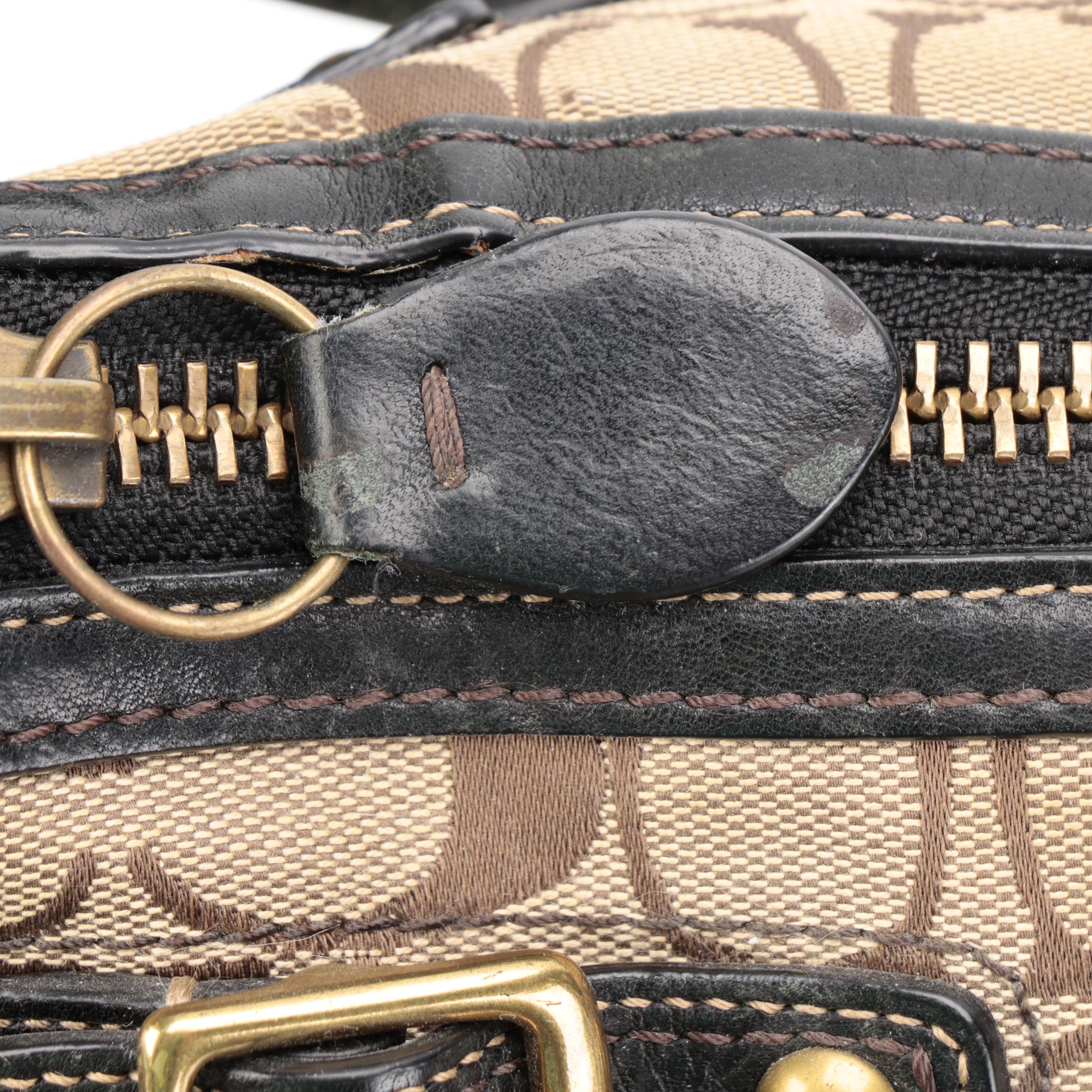 Coach Legacy 11140 Shoulder Bag and Flap Wallet in Signature Canvas and Leather