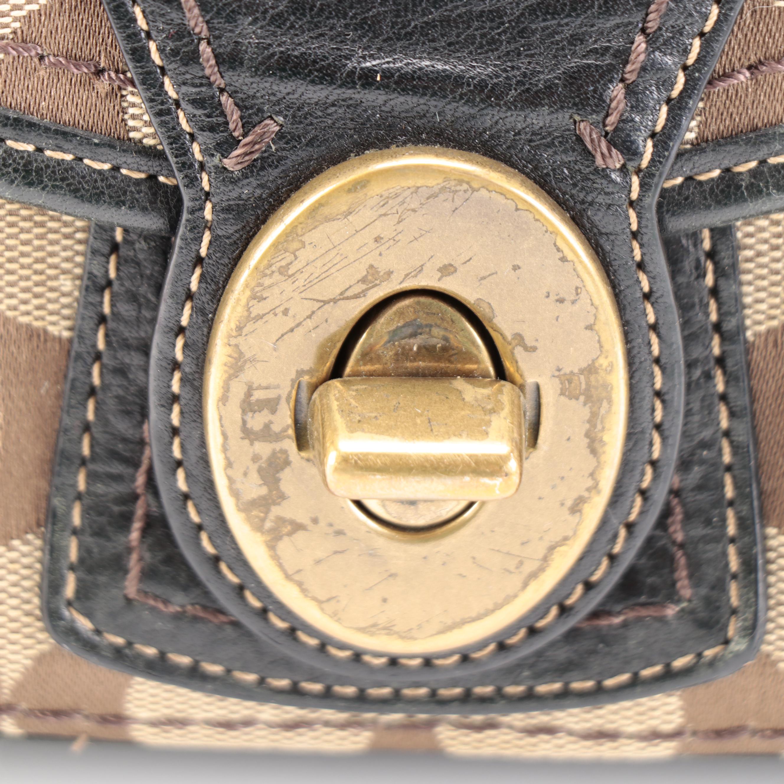 Coach Legacy 11140 Shoulder Bag and Flap Wallet in Signature Canvas and Leather