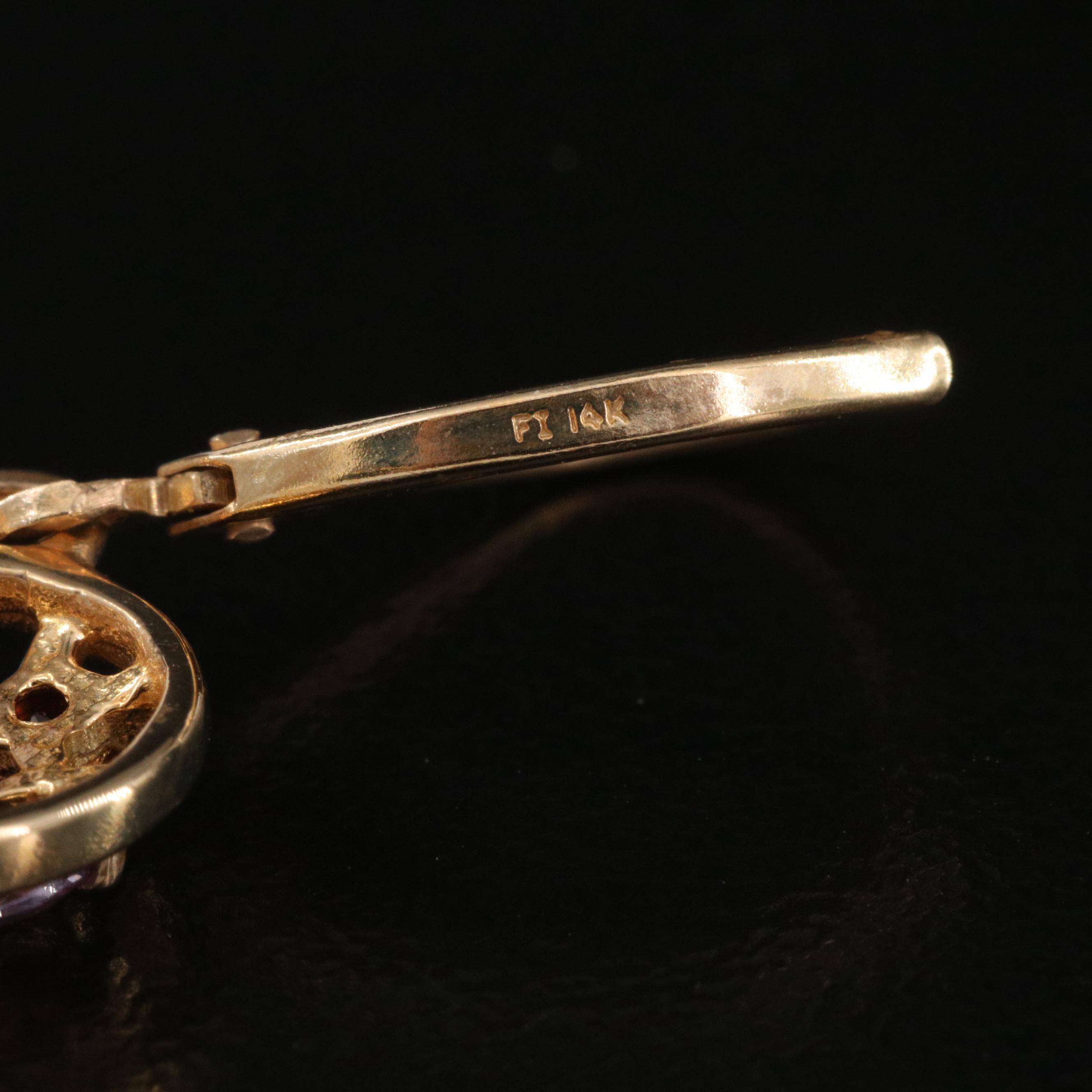 14K Citrine, Garnet, Amethyst and Peridot Cluster Heart Earrings