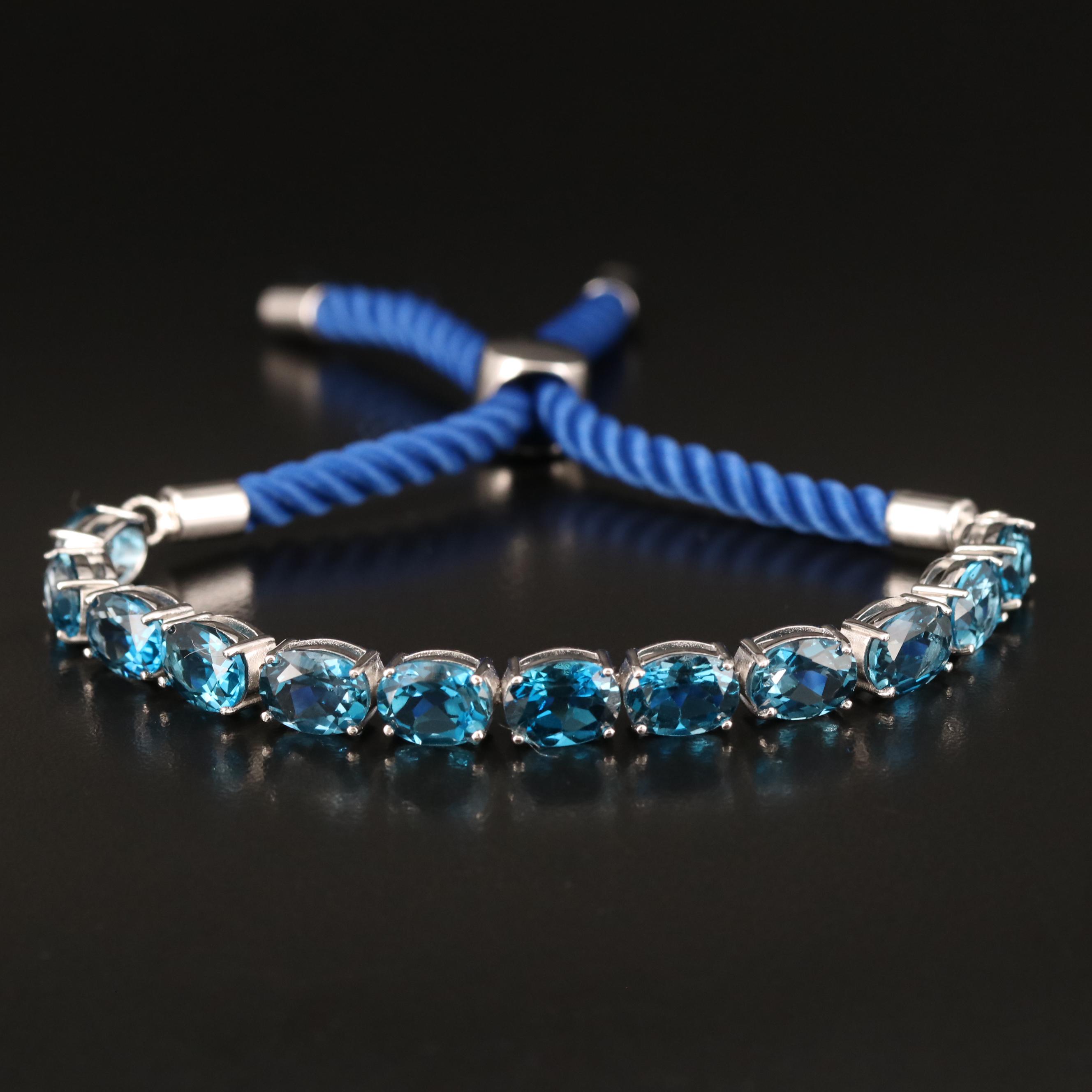 Sterling London Blue Topaz Bolo Bracelet