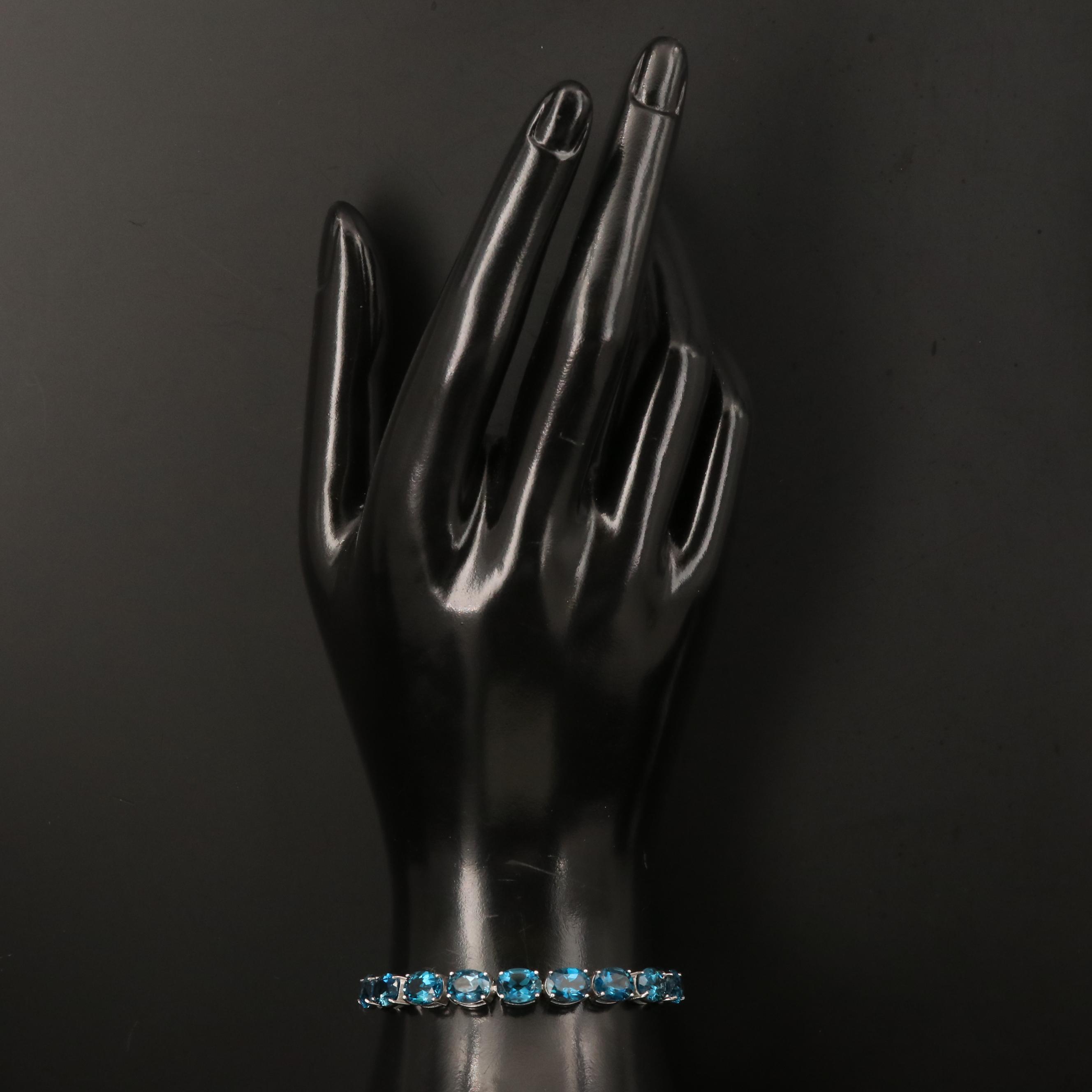 Sterling London Blue Topaz Bolo Bracelet