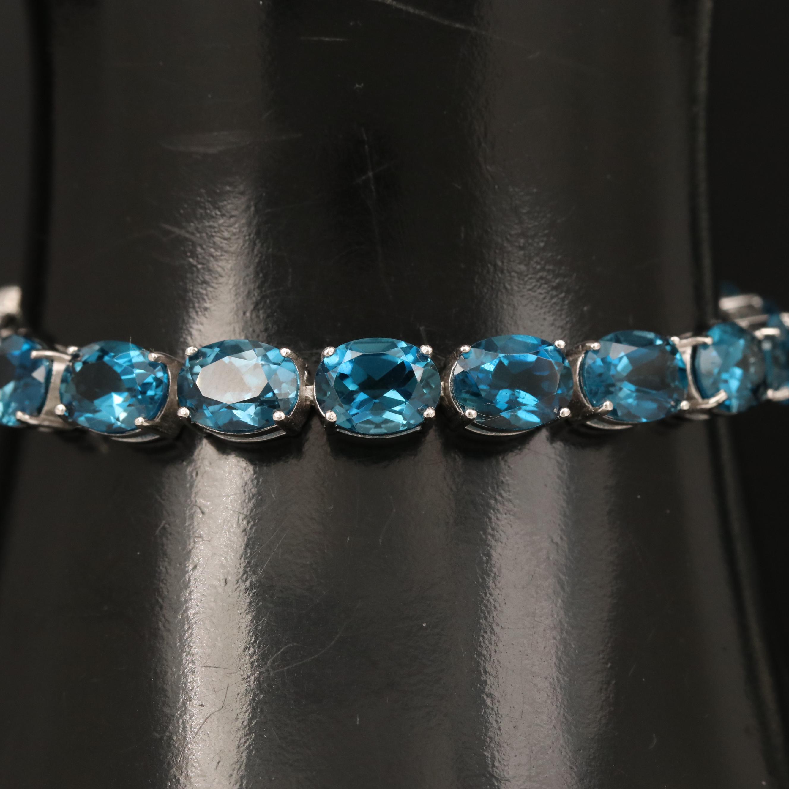 Sterling London Blue Topaz Bolo Bracelet