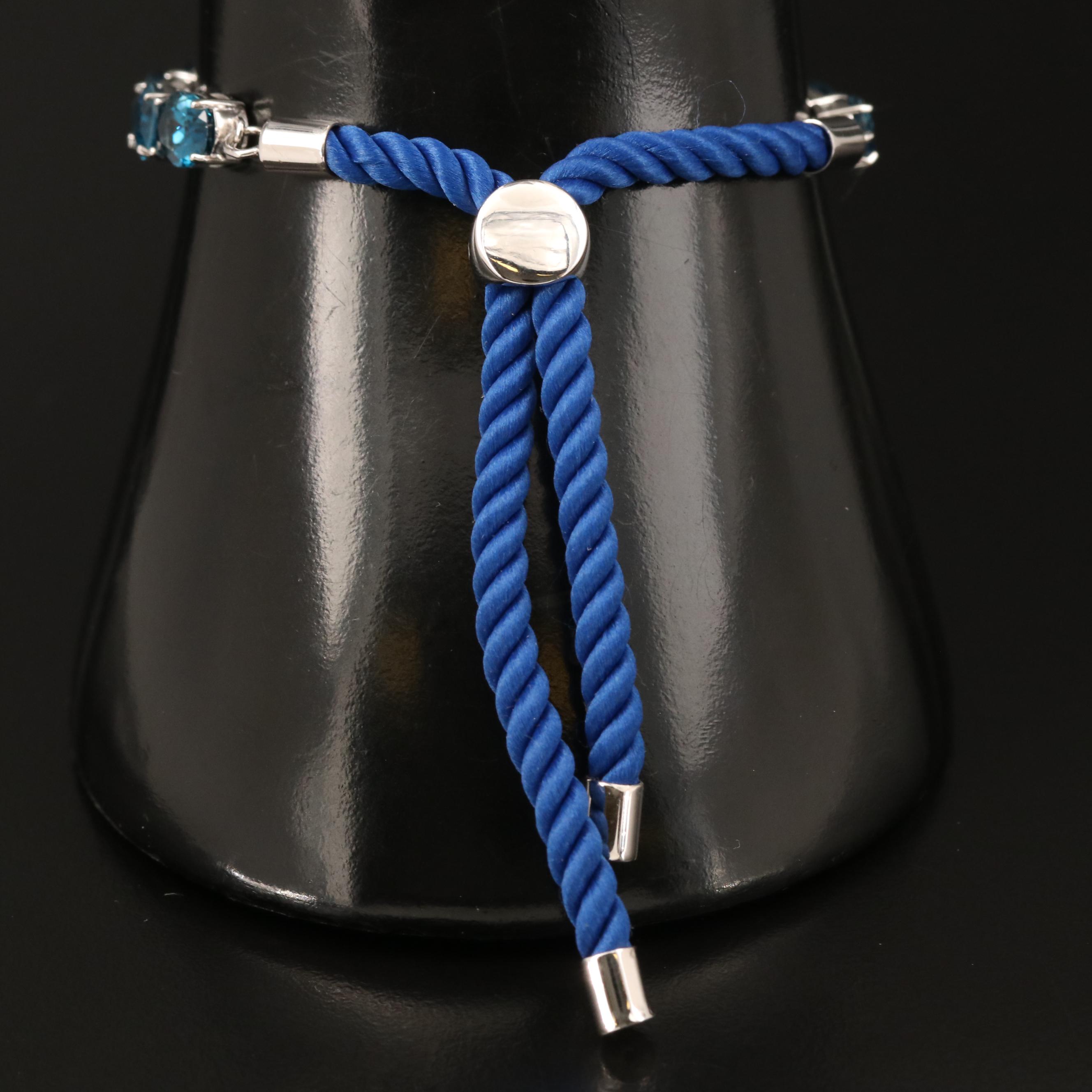 Sterling London Blue Topaz Bolo Bracelet