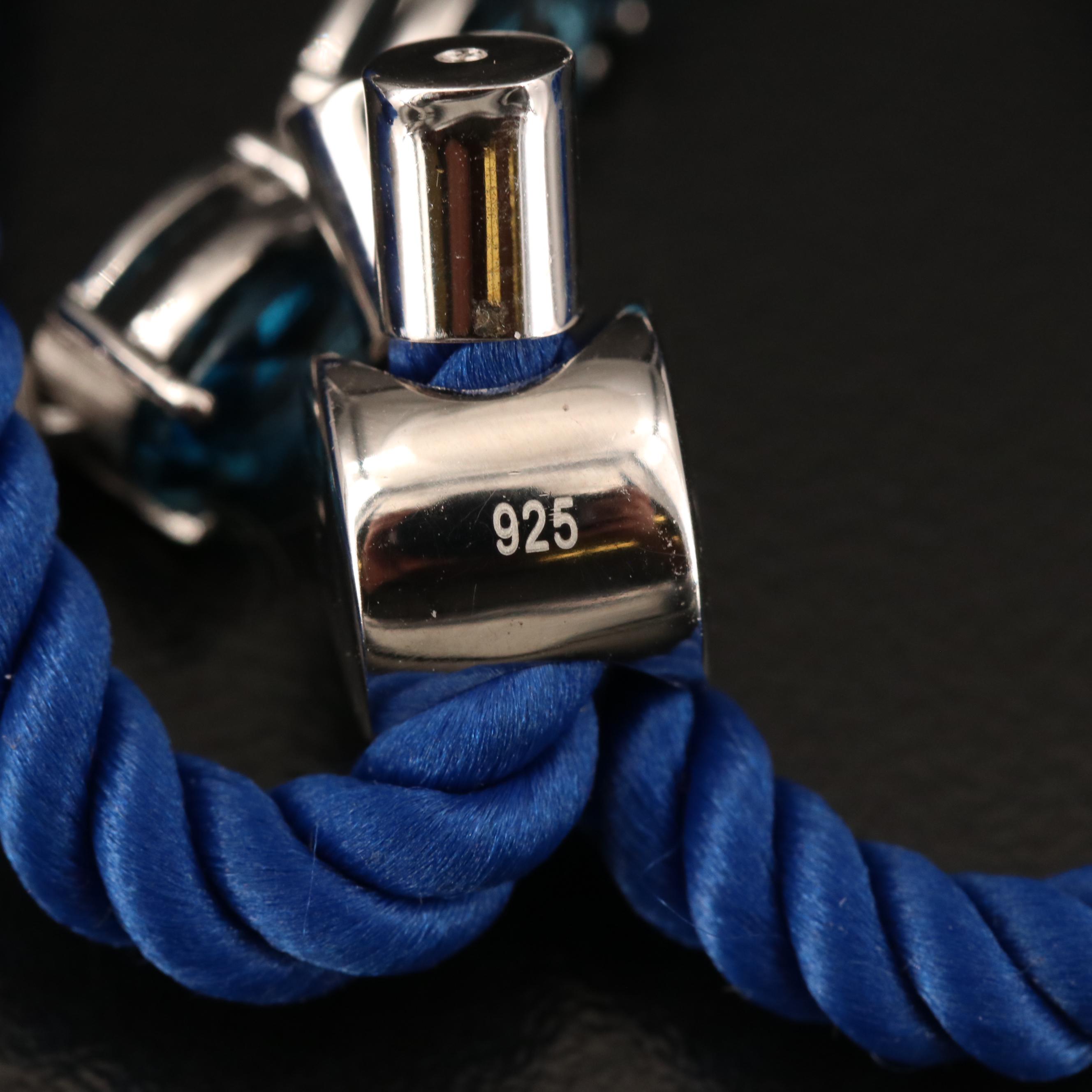 Sterling London Blue Topaz Bolo Bracelet