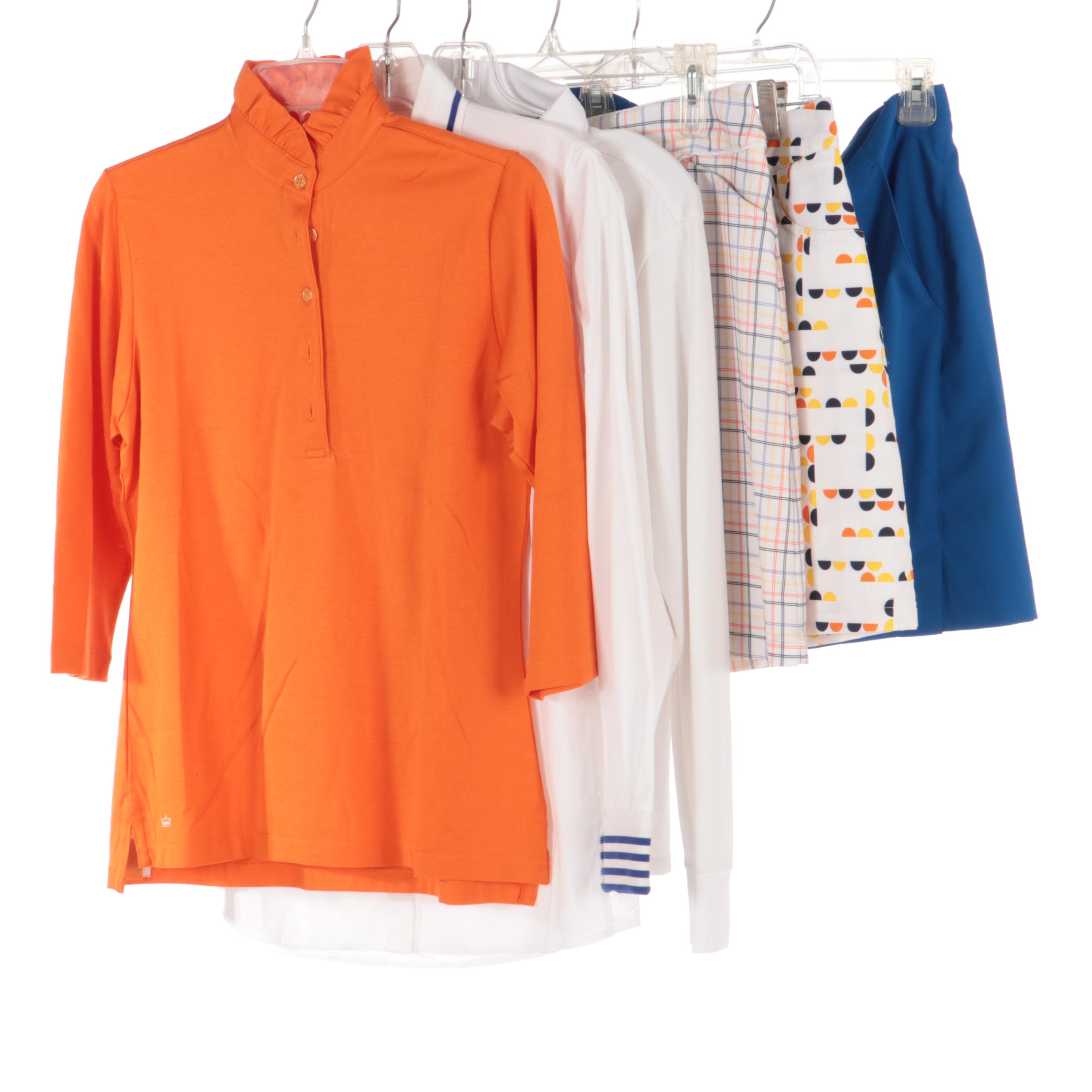 Polo Golf, Tory Sport, Peter Millar, and RLX Skorts and Button-Up Shirts