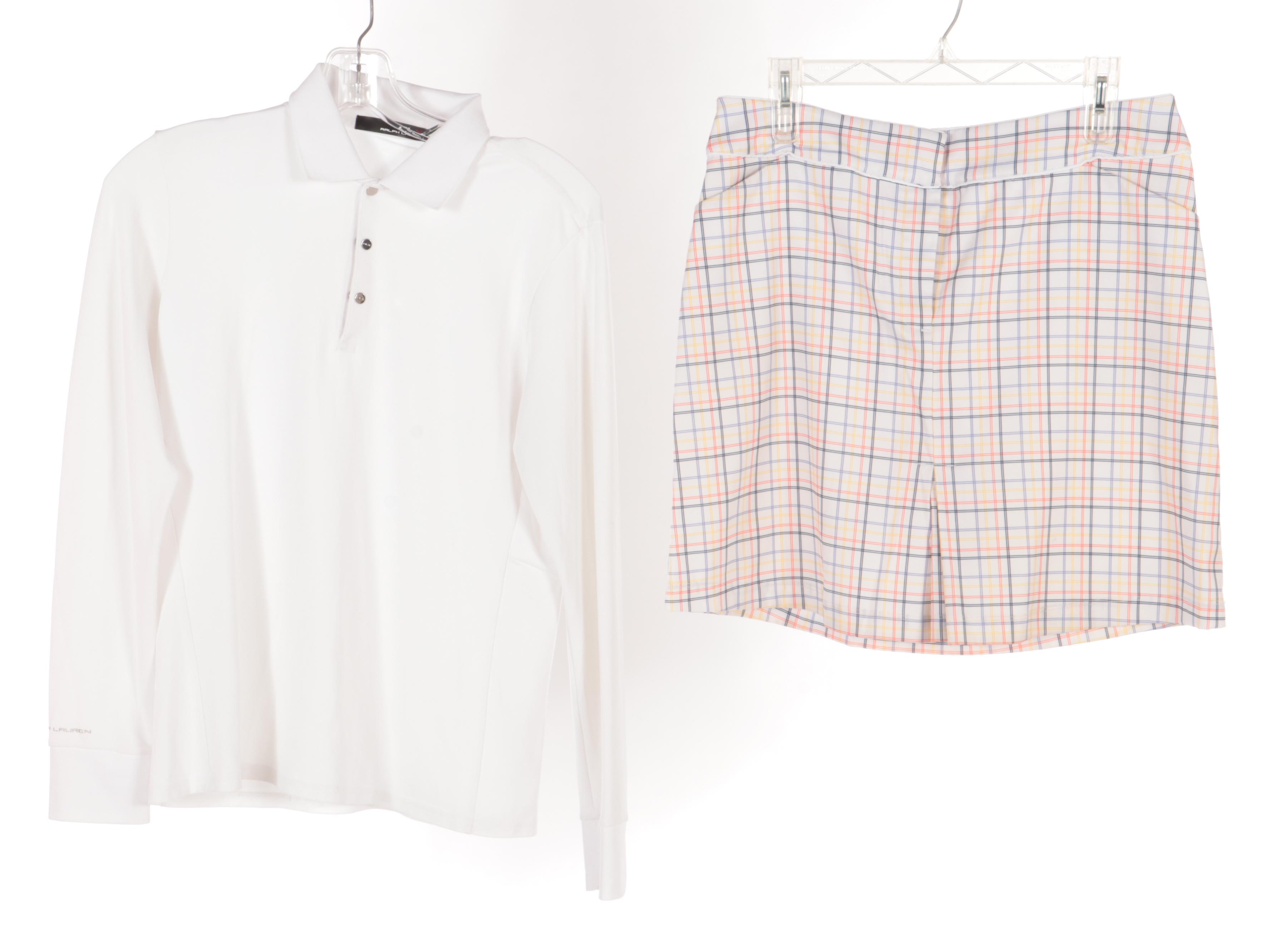 Polo Golf, Tory Sport, Peter Millar, and RLX Skorts and Button-Up Shirts