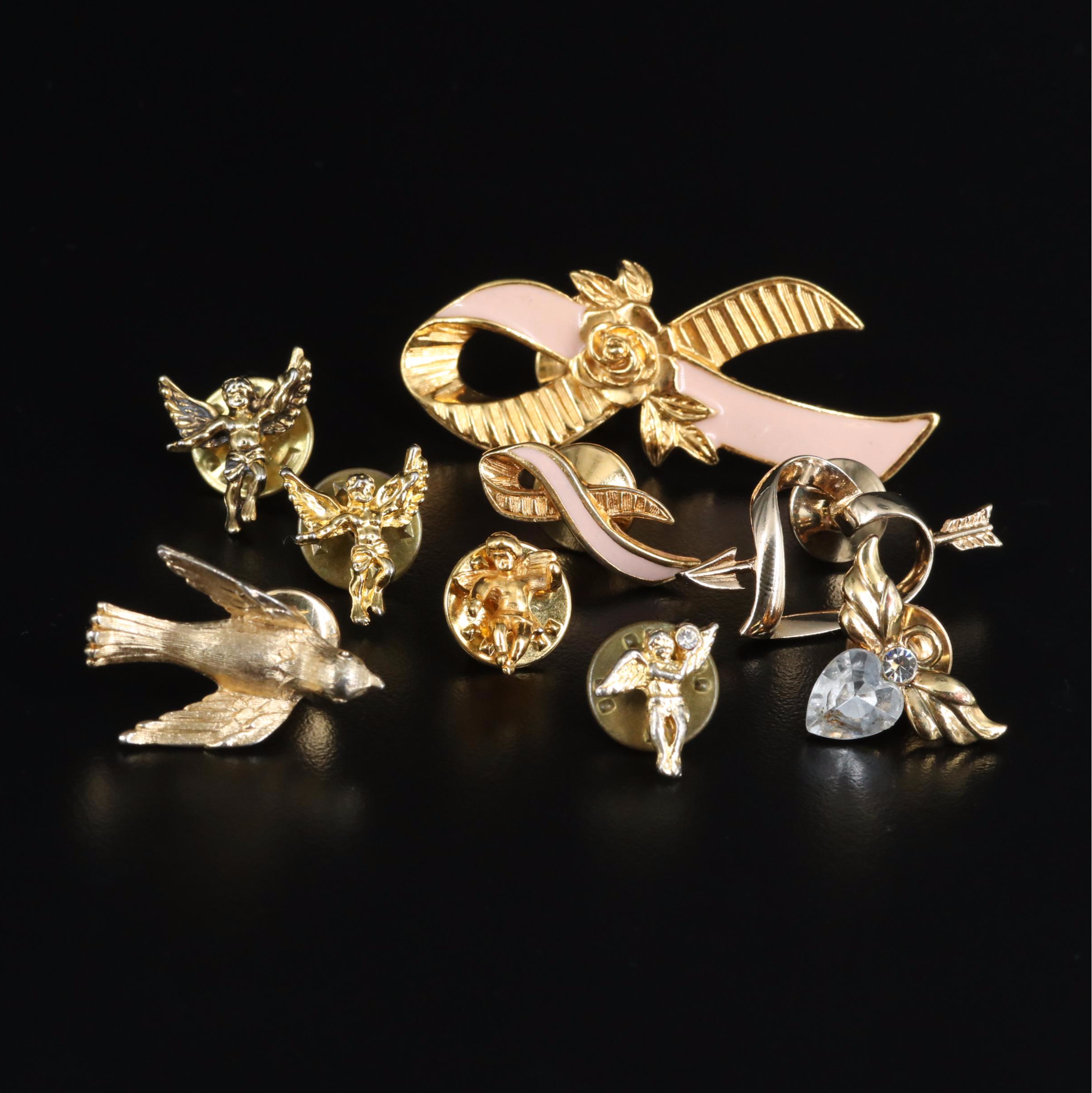 Gold Filled Jewelry Featuring Crown Trifari, Laurel Burch and Disney