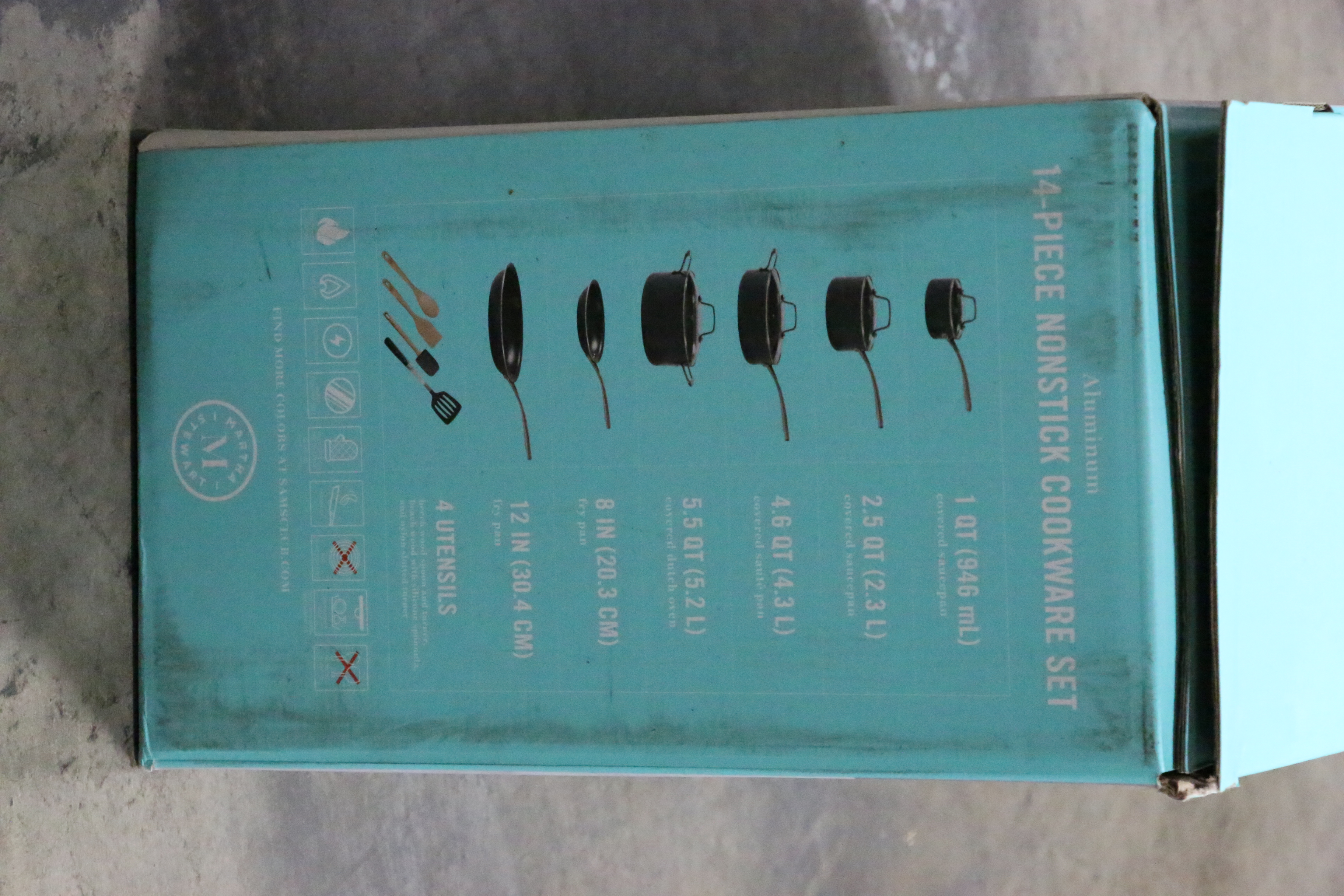 Martha Stewart 14-Piece Nonstick Aluminum Cookware Set