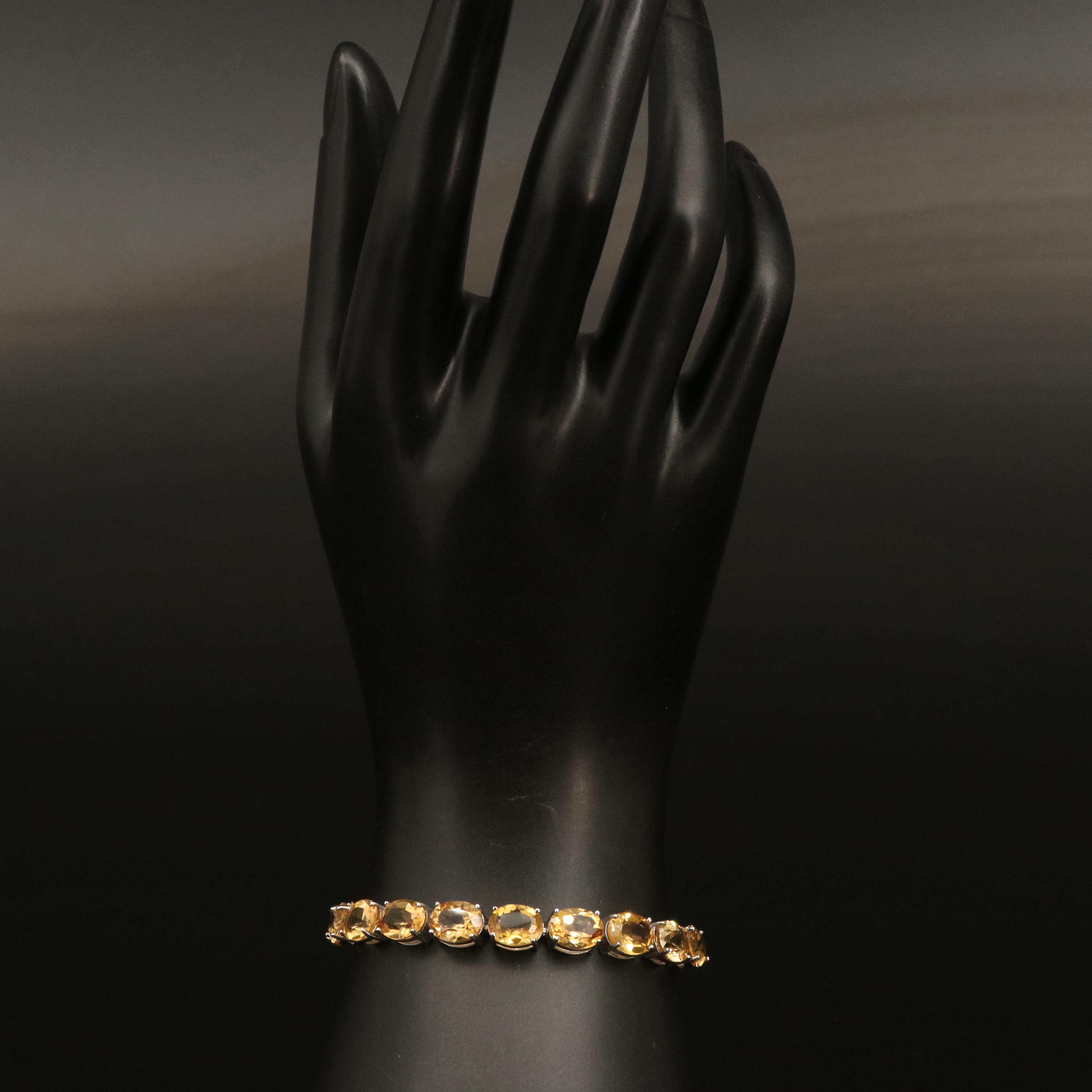 Sterling Citrine Twisted Cord Bracelet