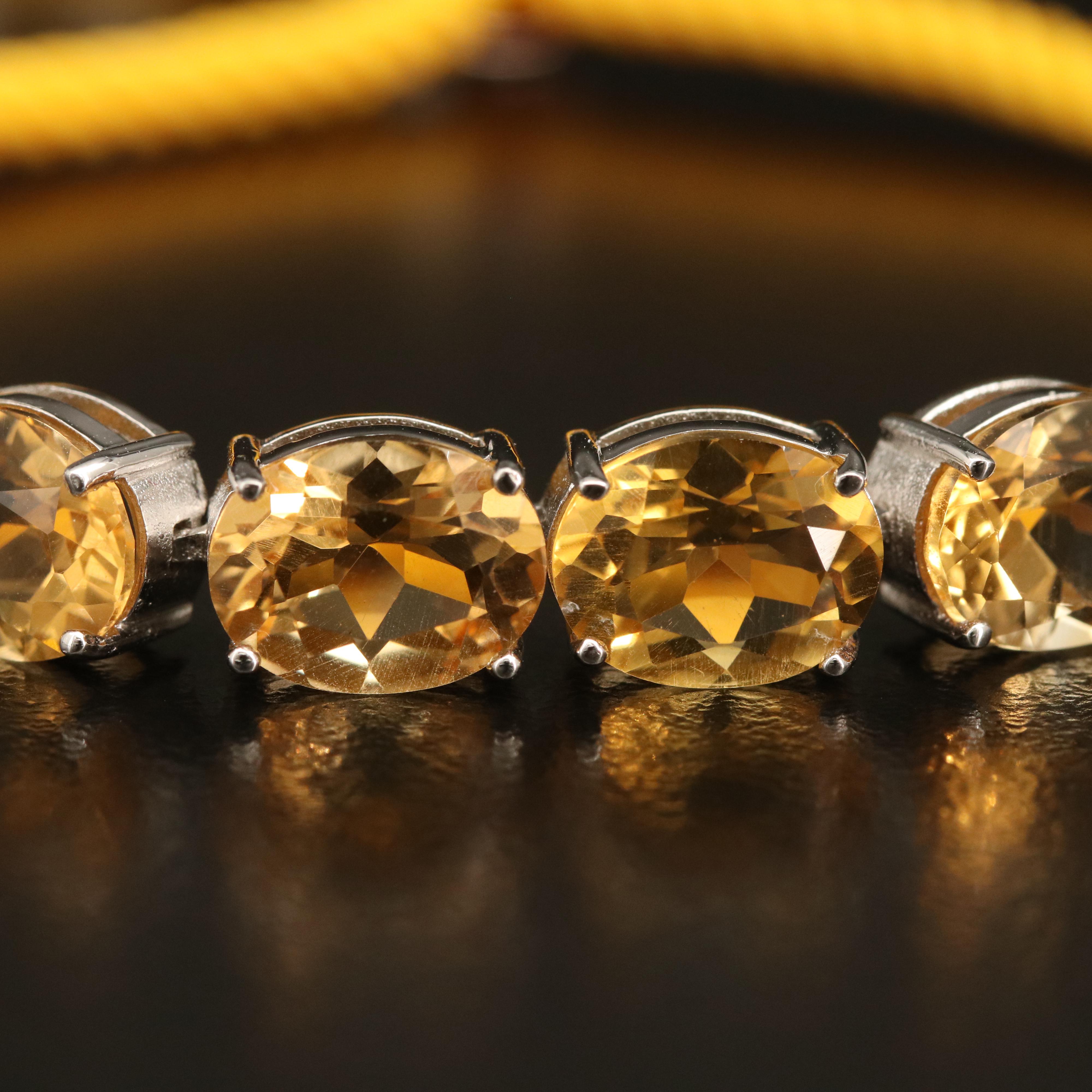 Sterling Citrine Twisted Cord Bracelet