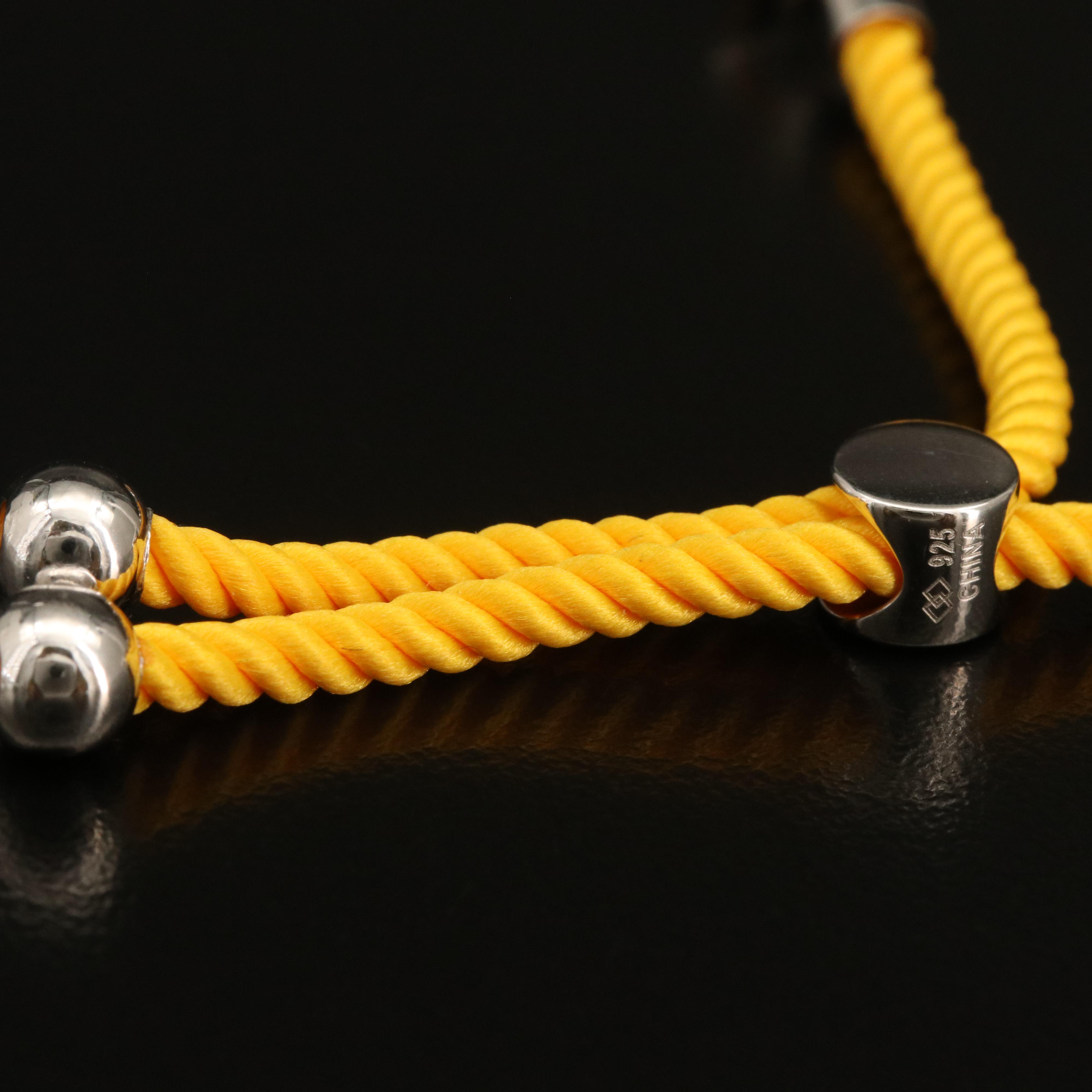 Sterling Citrine Twisted Cord Bracelet