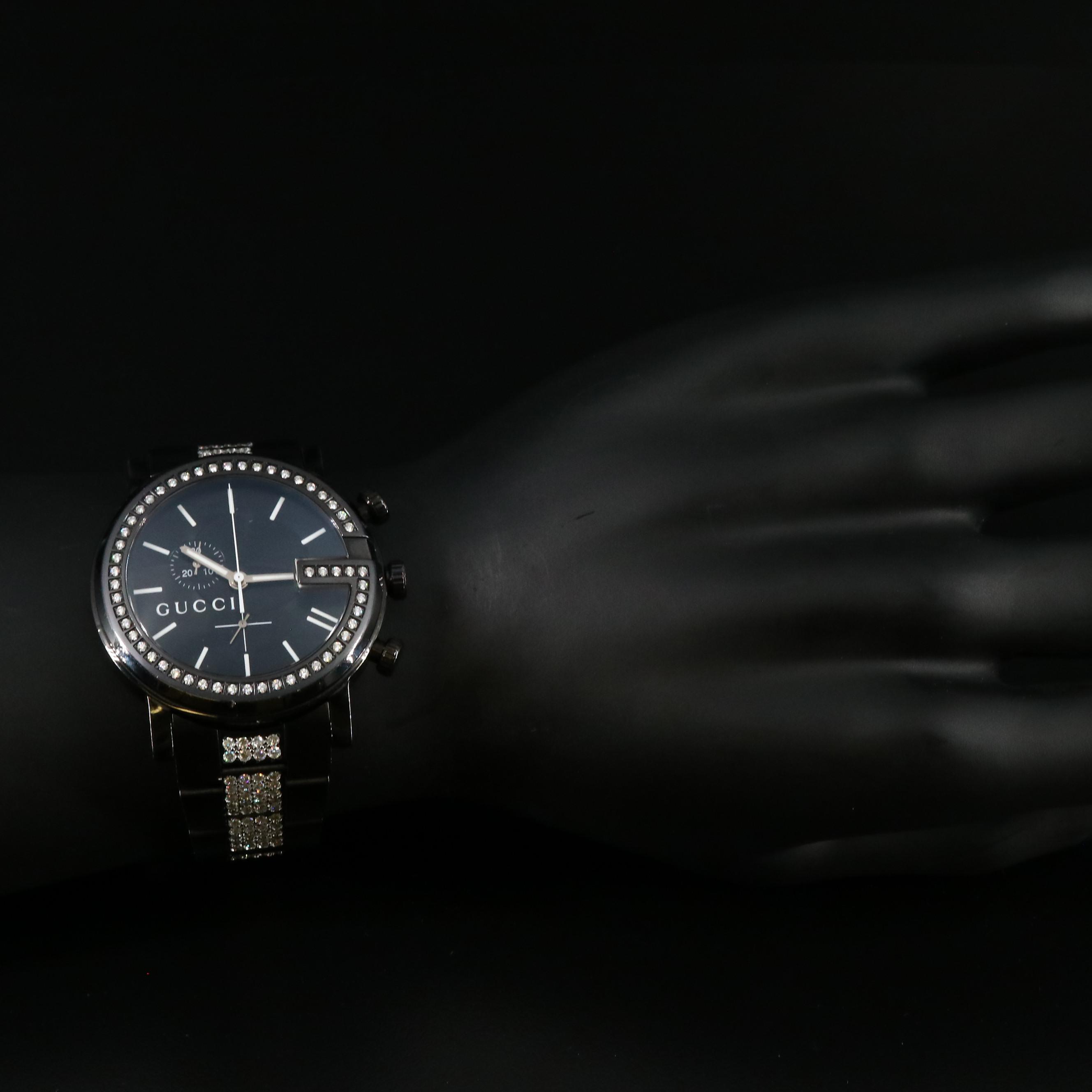 Gucci G-Chrono 7.25 CTW Diamond Black PVD and Stainless Steel Watch