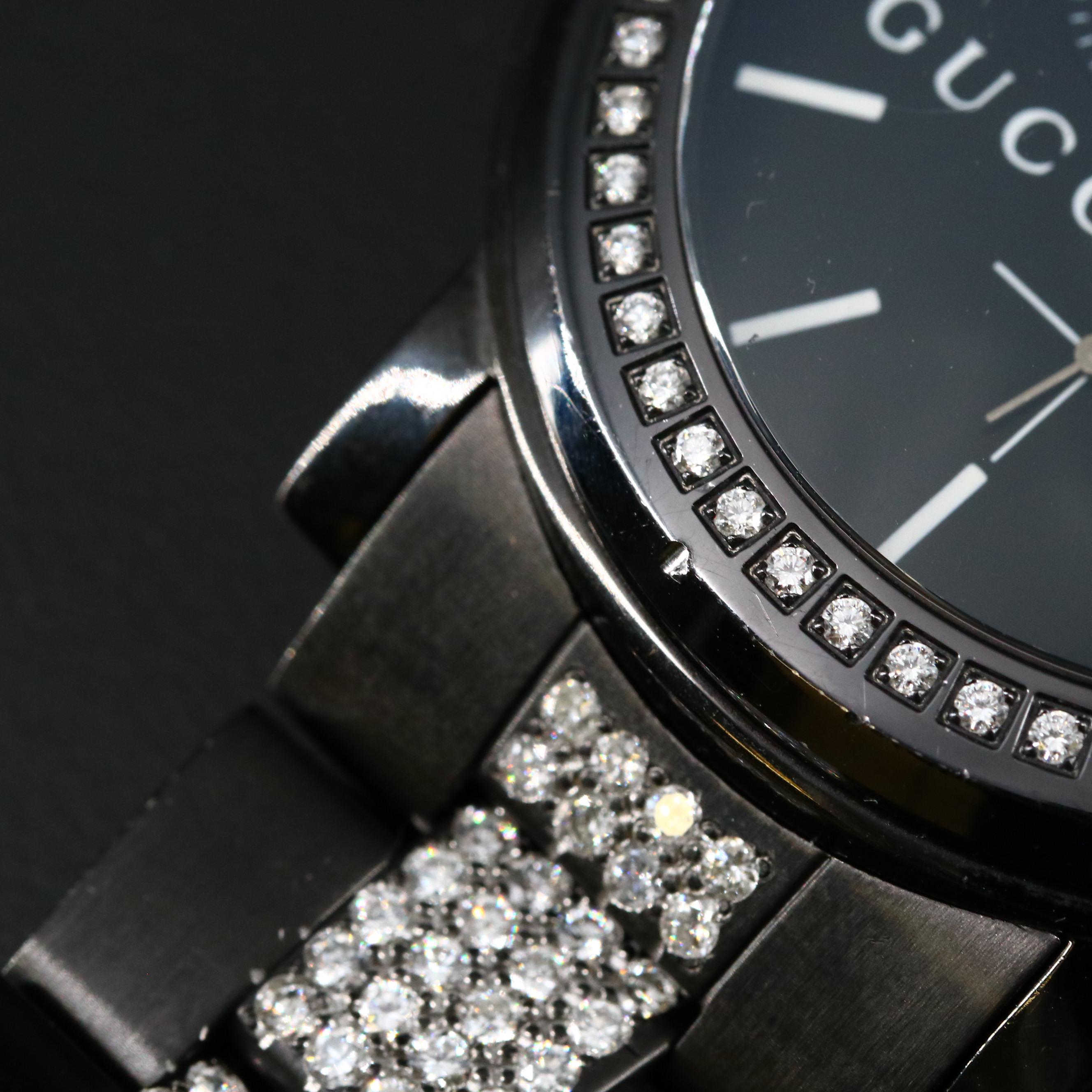 Gucci G-Chrono 7.25 CTW Diamond Black PVD and Stainless Steel Watch