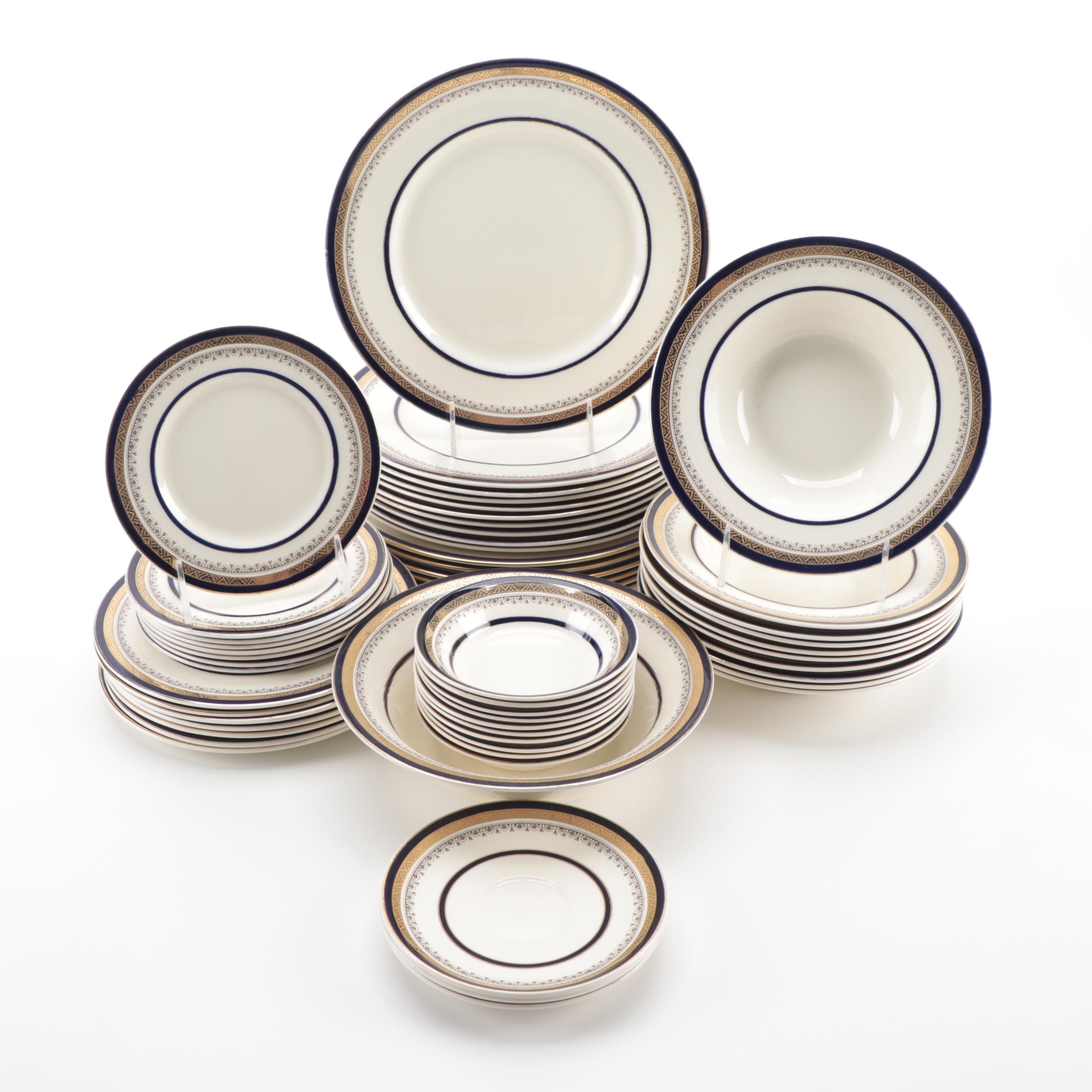 Myott Staffordshire "The Crowing" with Lenox "Urban Twilight" Plates