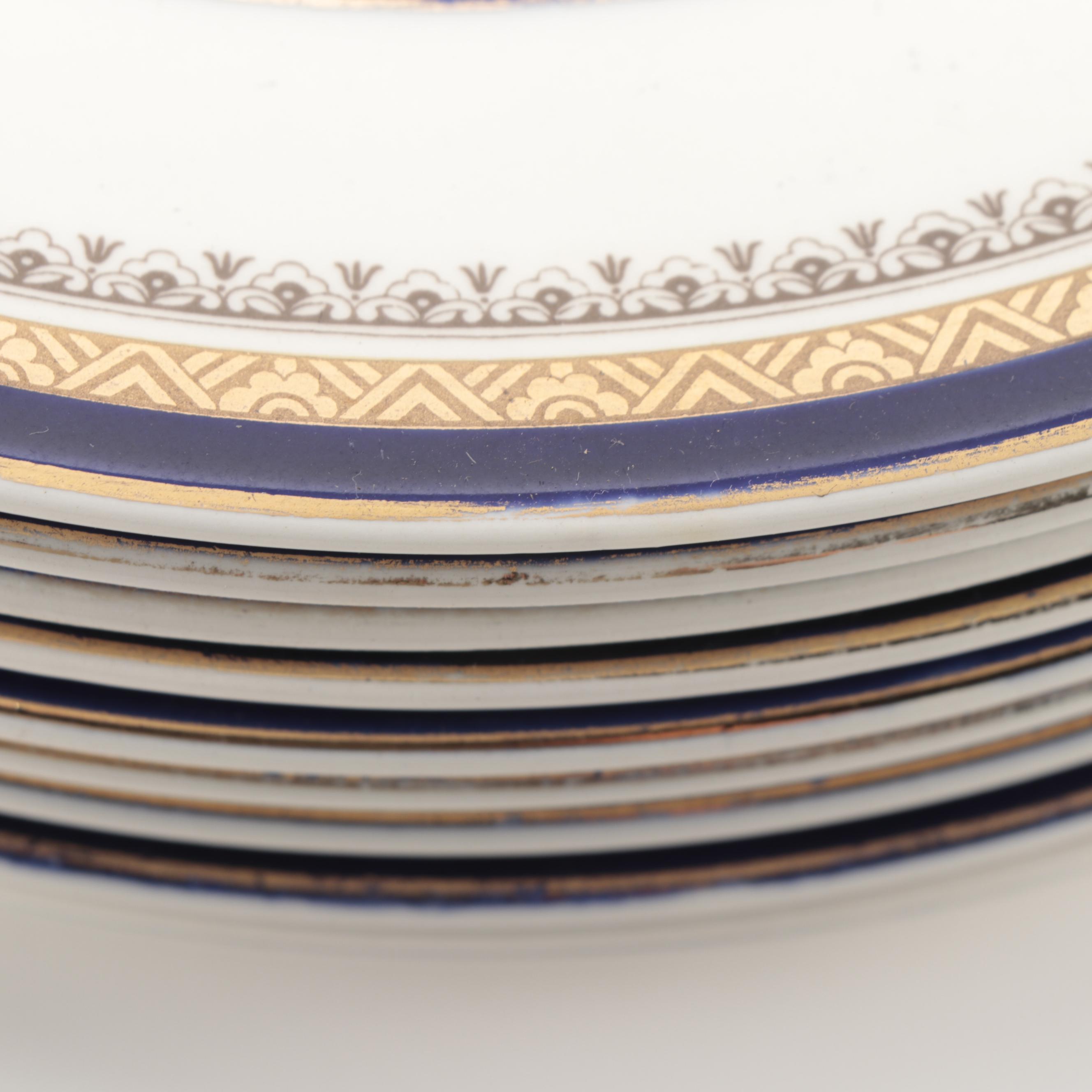 Myott Staffordshire "The Crowing" with Lenox "Urban Twilight" Plates