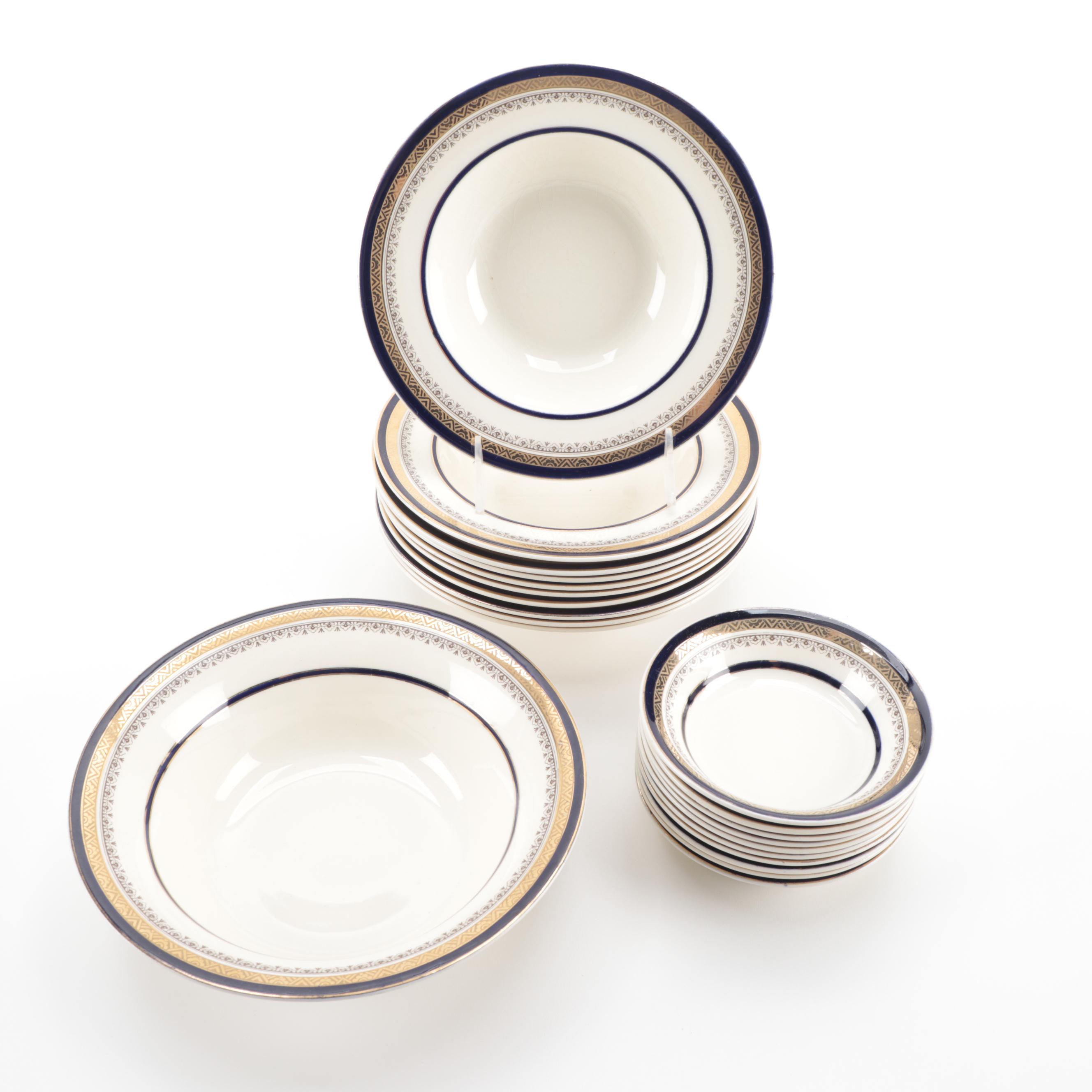 Myott Staffordshire "The Crowing" with Lenox "Urban Twilight" Plates