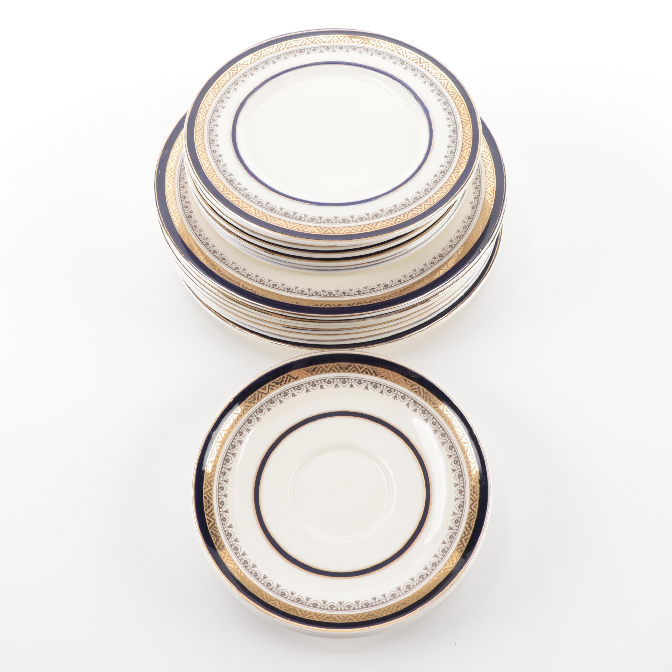 Myott Staffordshire "The Crowing" with Lenox "Urban Twilight" Plates