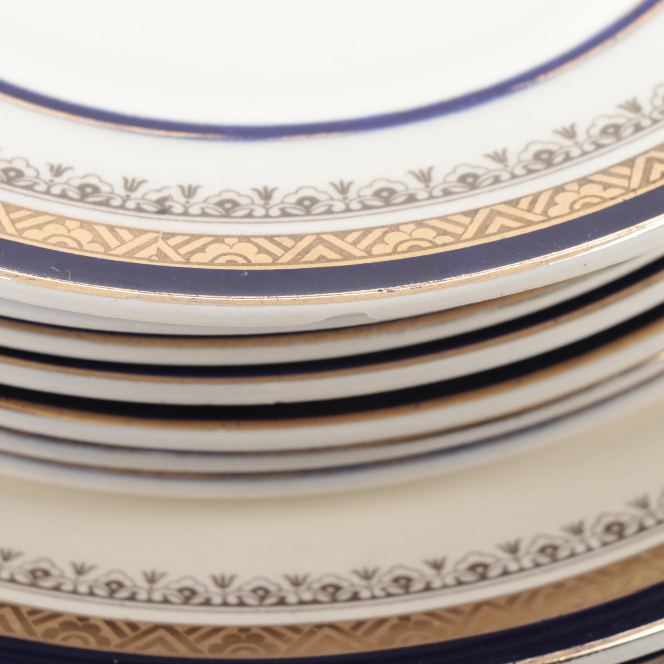 Myott Staffordshire "The Crowing" with Lenox "Urban Twilight" Plates