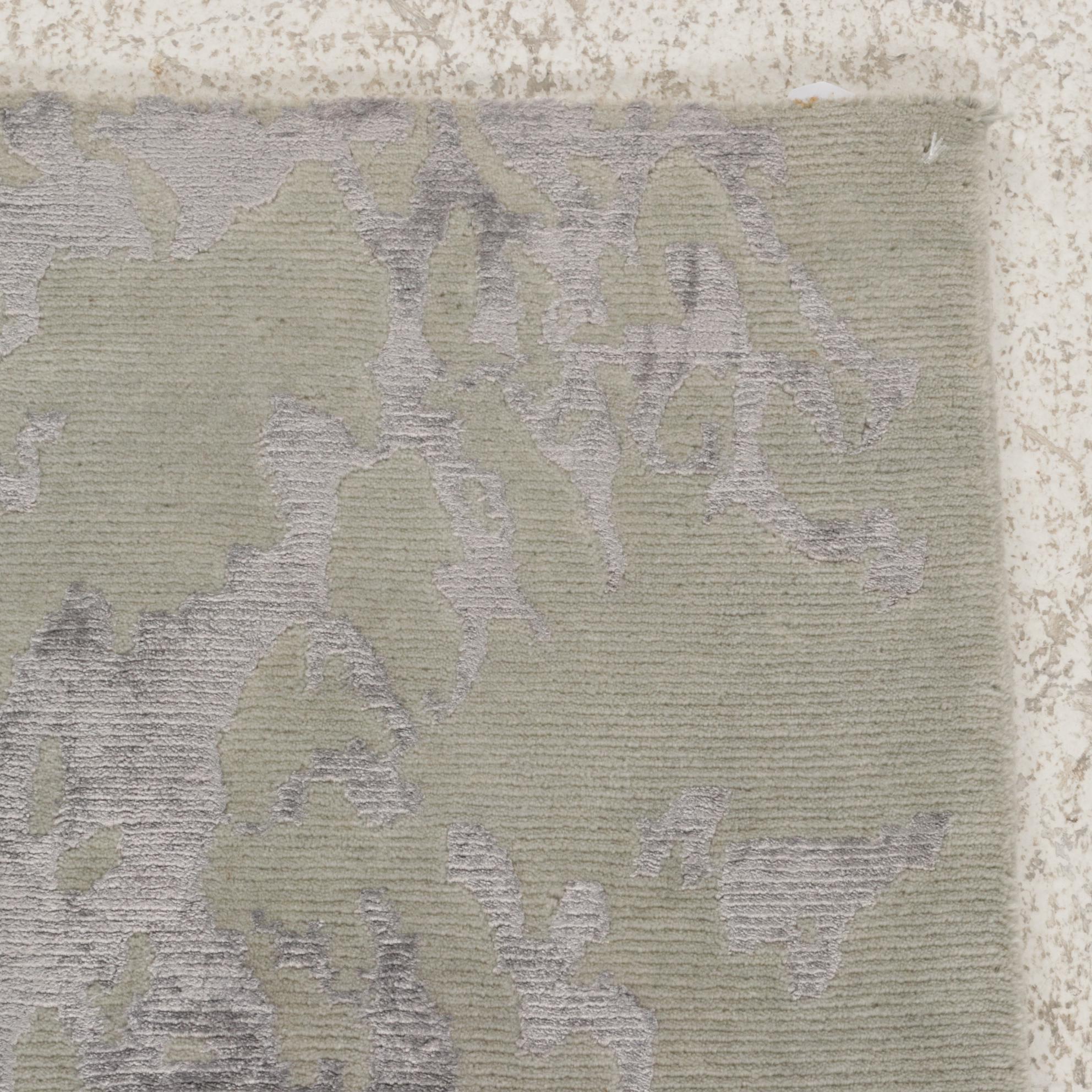 2' x 2' Hand-Knotted Indian Modern Style Art Silk Rugs, 2010s